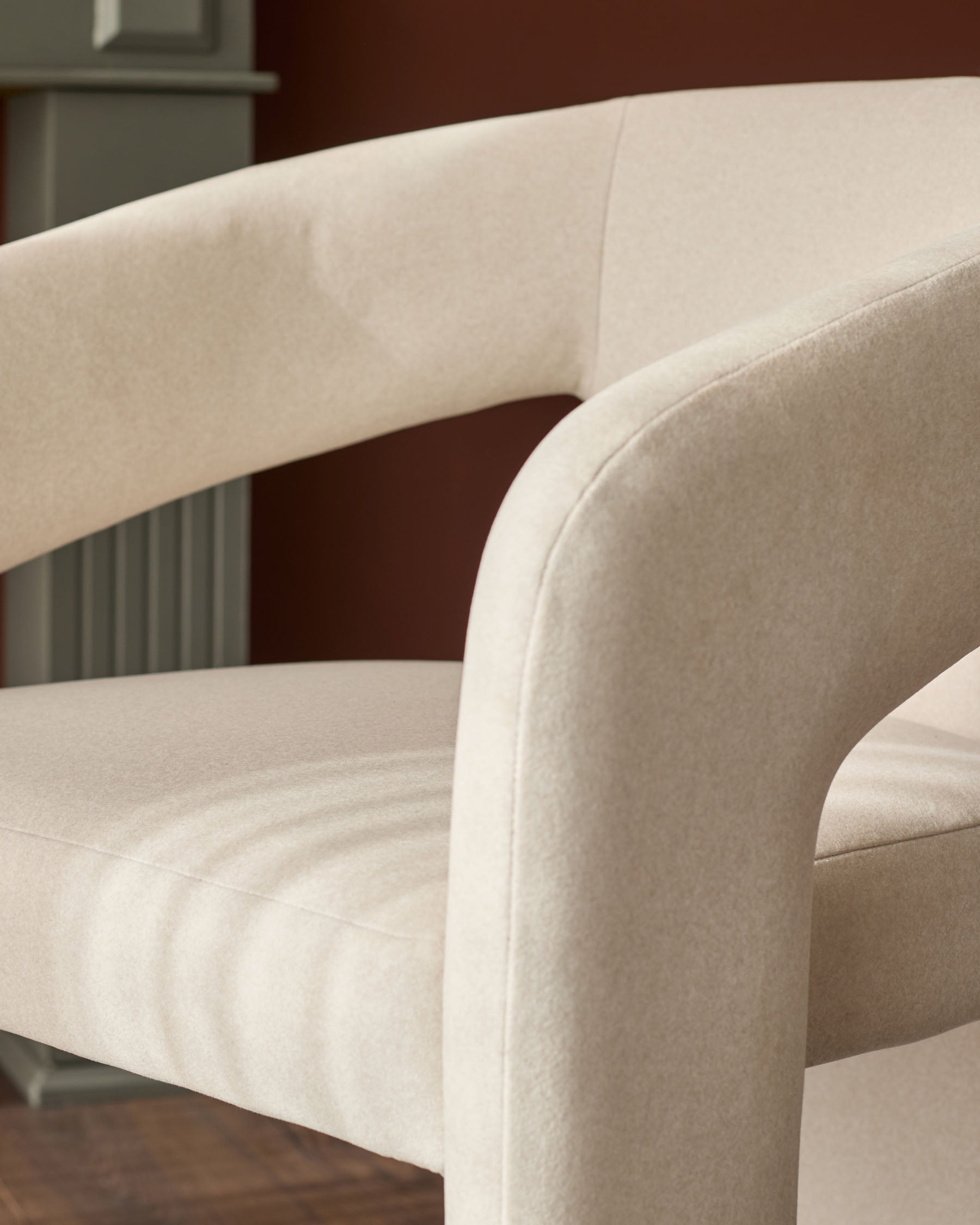 Chaise de salle à manger en tissu crème cendré