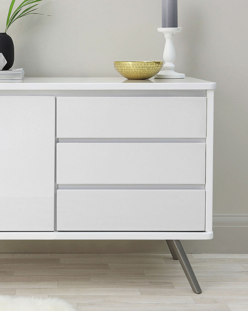 Buffet compact Assi blanc brillant