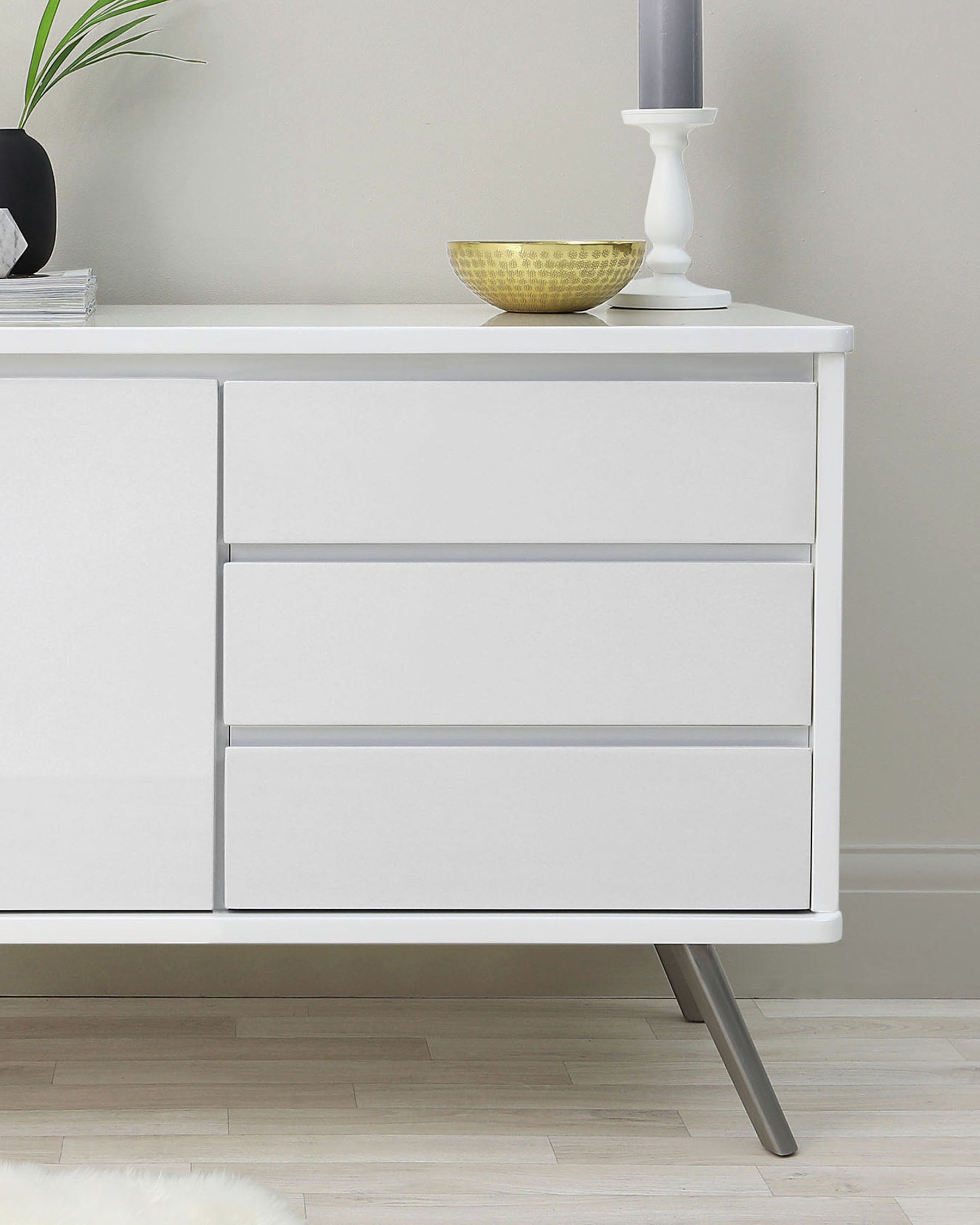 Buffet compact Assi blanc brillant