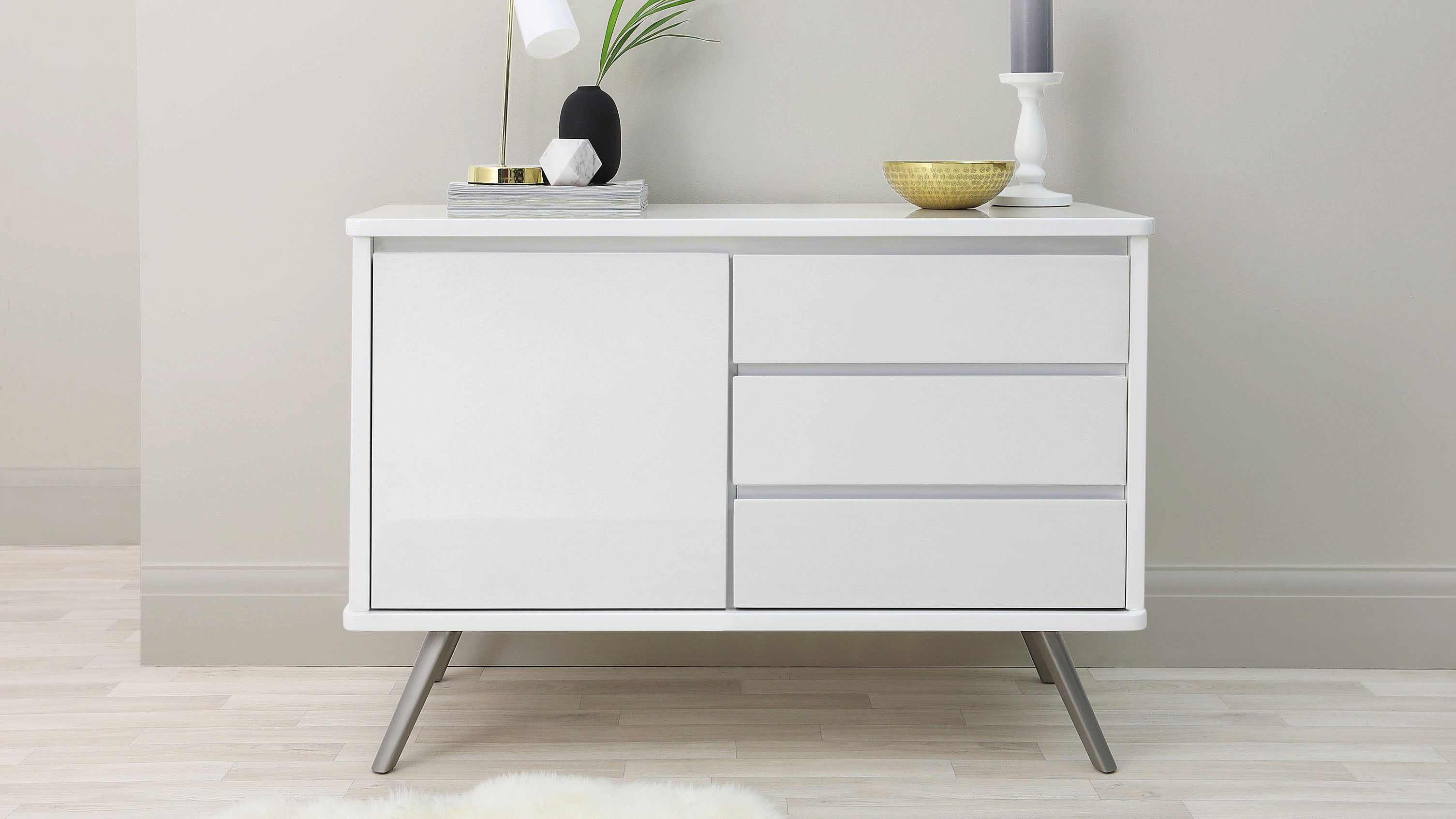 Buffet compact Assi blanc brillant