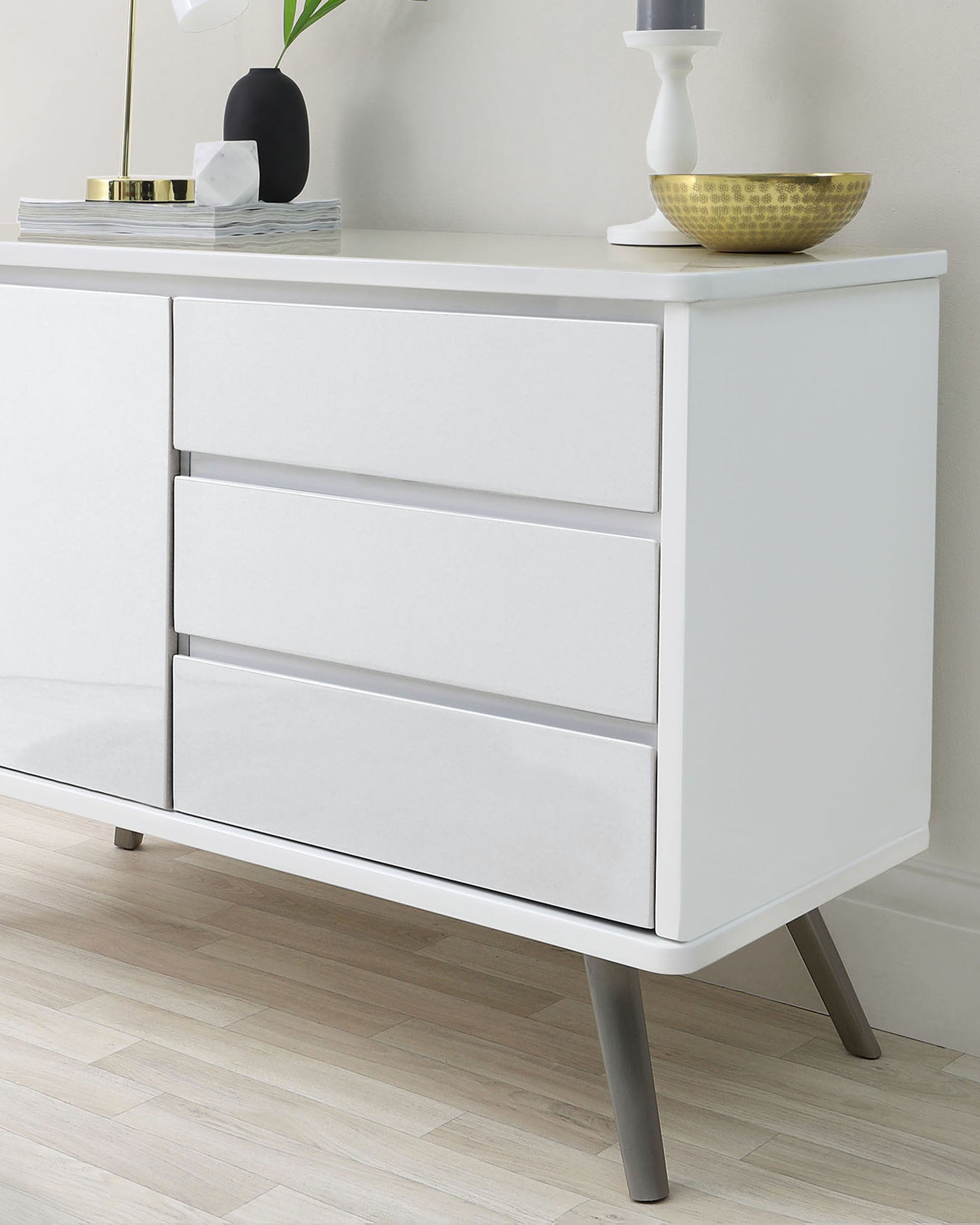 Buffet compact Assi blanc brillant