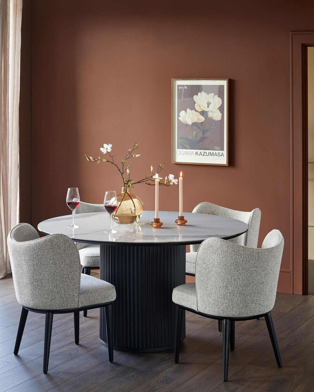 Table à manger Austin en céramique blanche 6 places