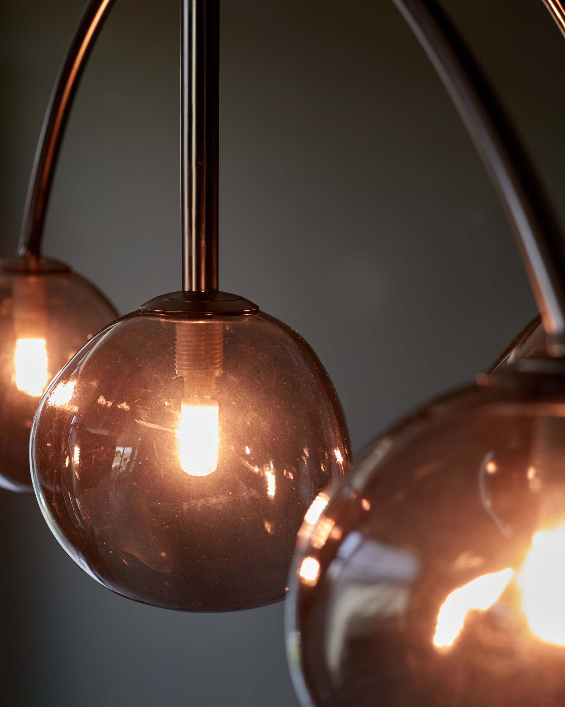 Suspension réglable en verre fumé Axel