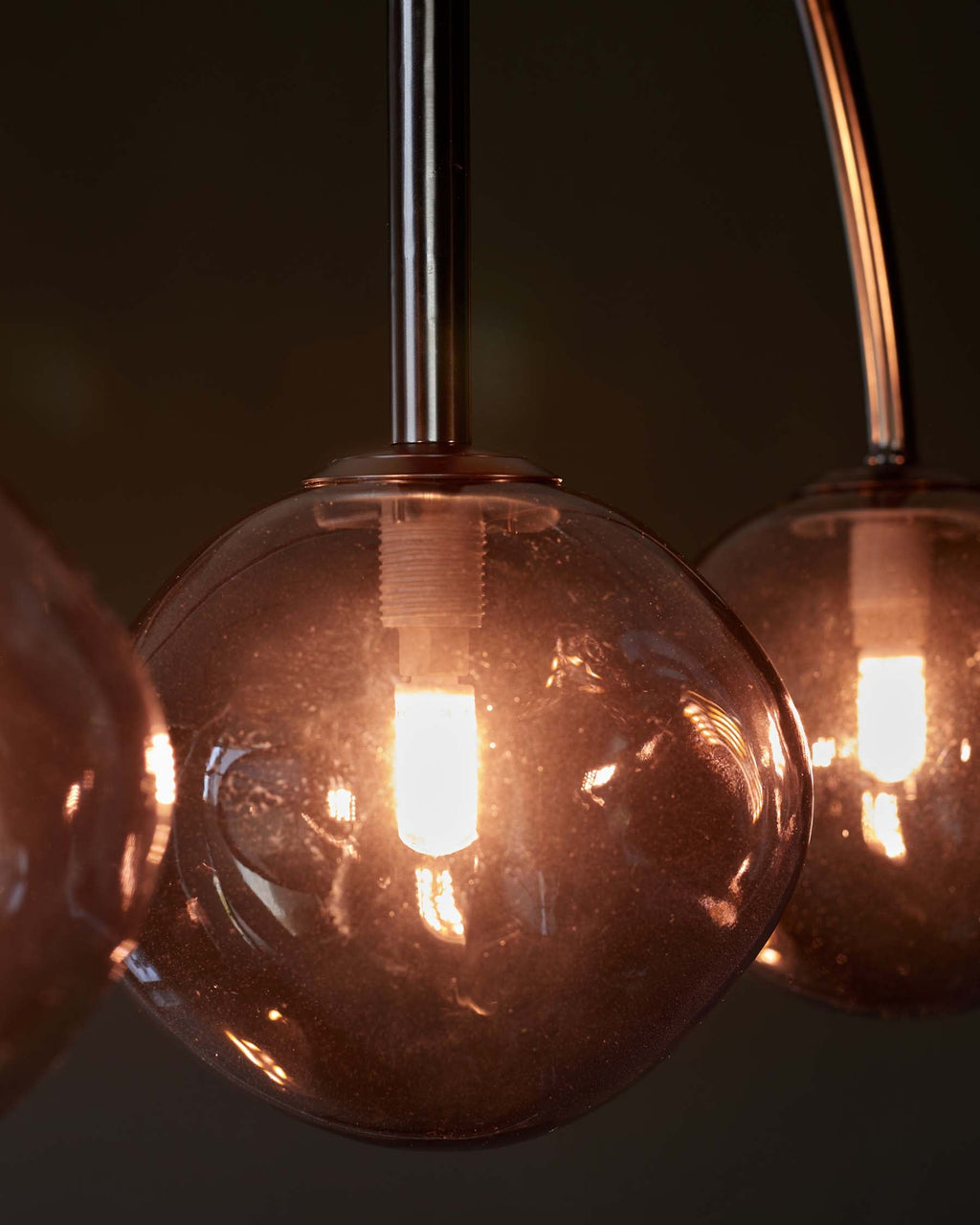 Suspension réglable en verre fumé Axel