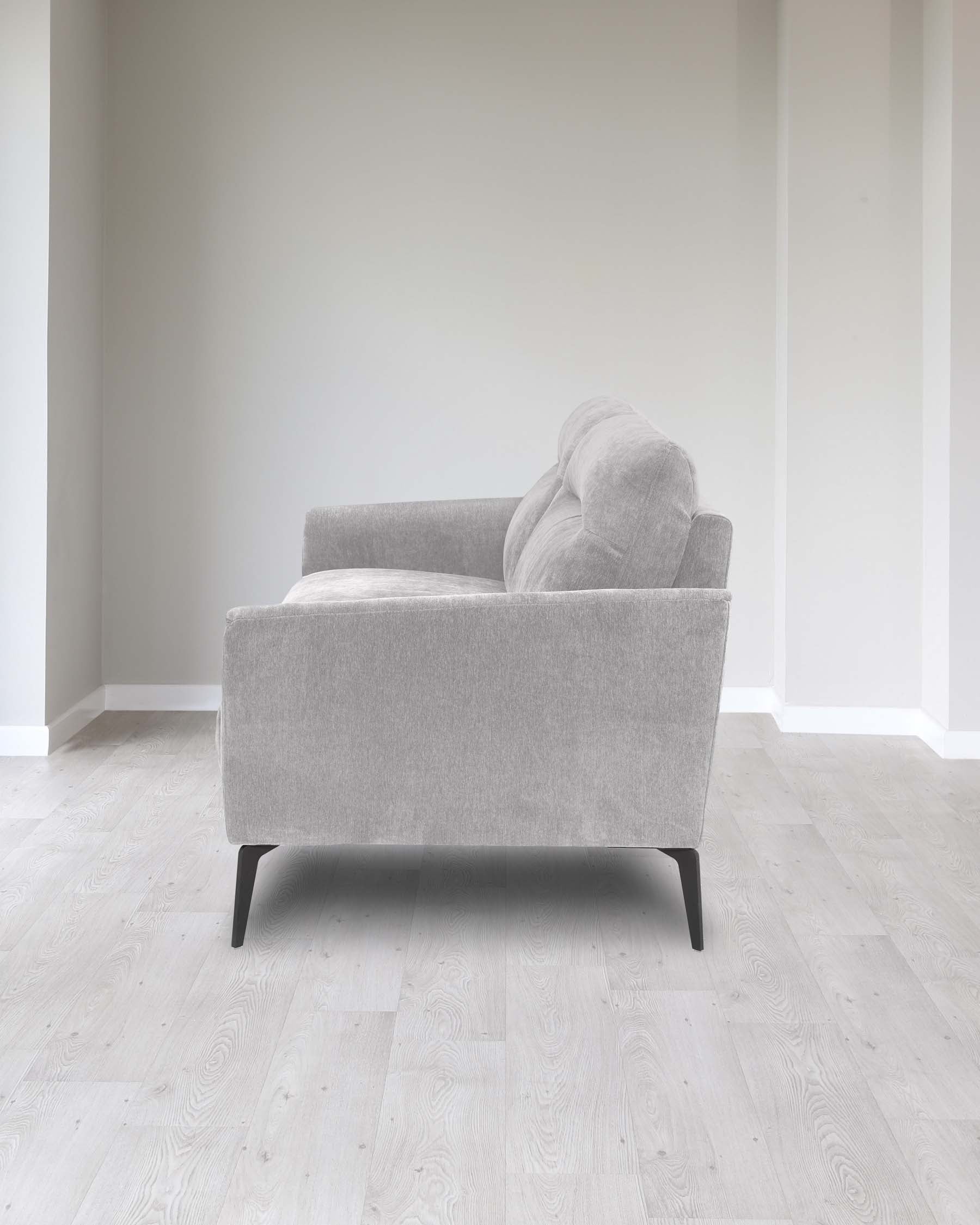 Canapé 2 places Brooks en tissu plissé gris clair