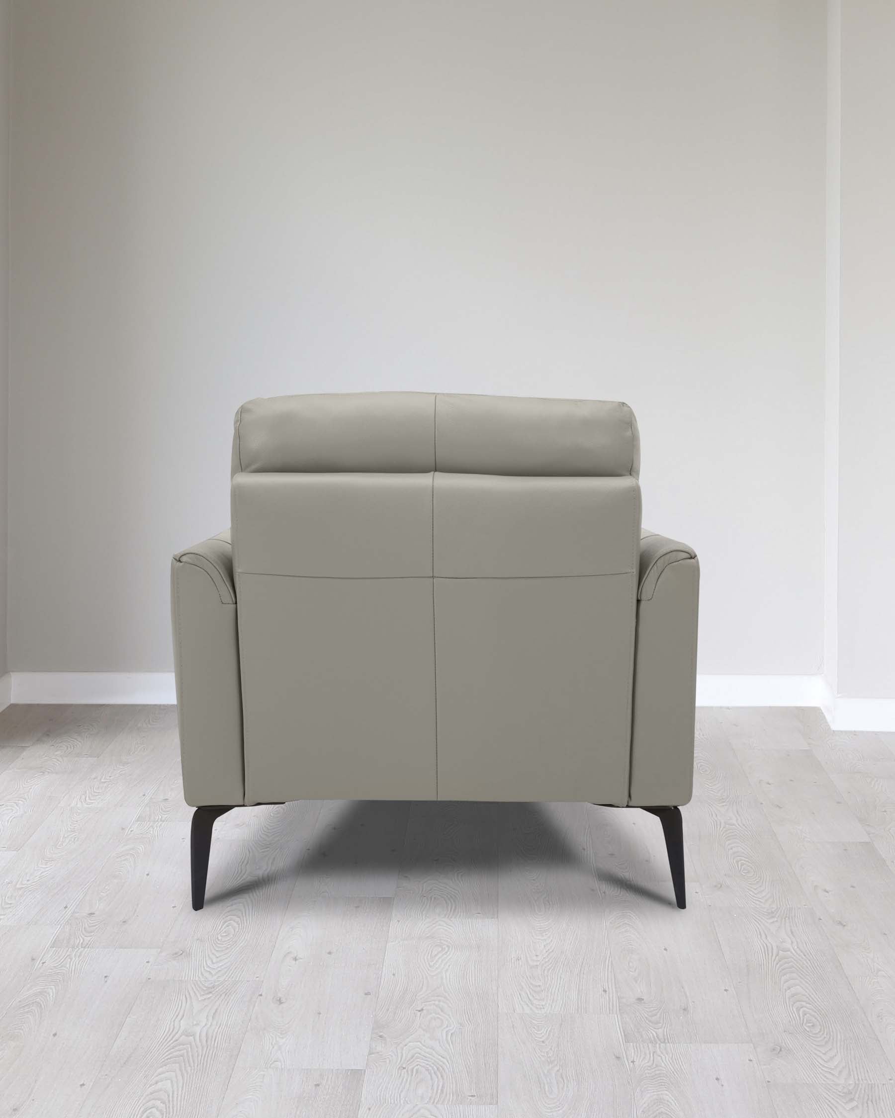 Fauteuil en cuir gris clair Brooks