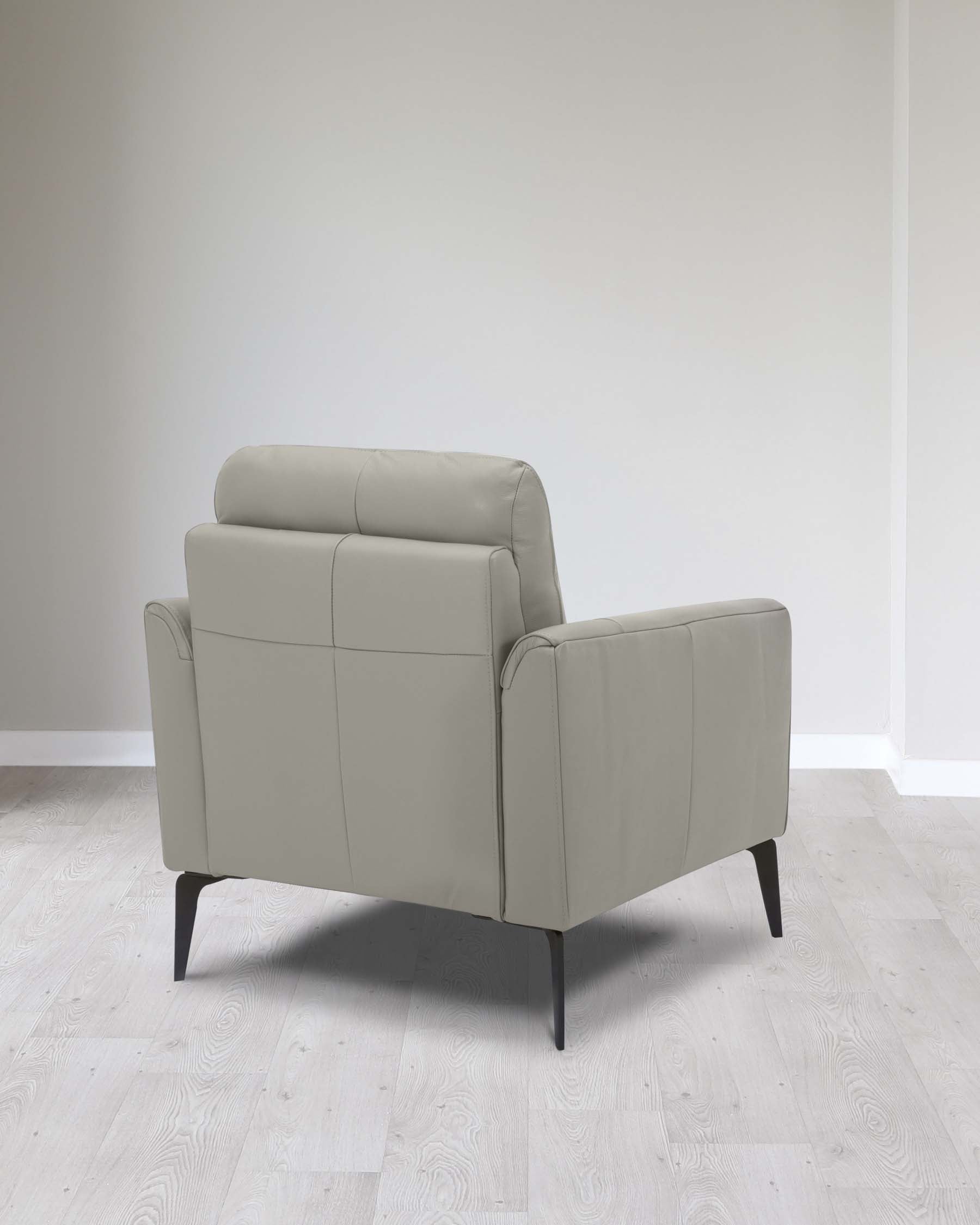 Fauteuil en cuir gris clair Brooks