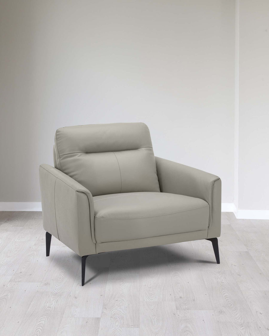 Fauteuil en cuir gris clair Brooks