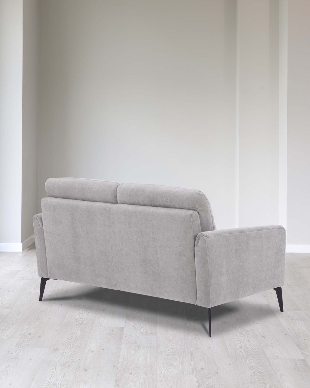 Canapé 2 places Brooks en tissu plissé gris clair