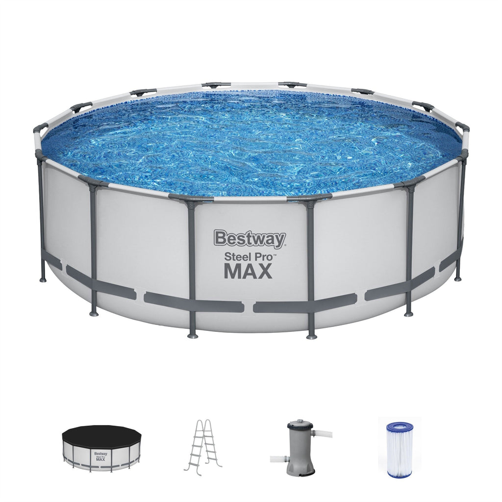 Piscine hors sol ronde Bestway Steel Pro MAX avec pompe et couverture
