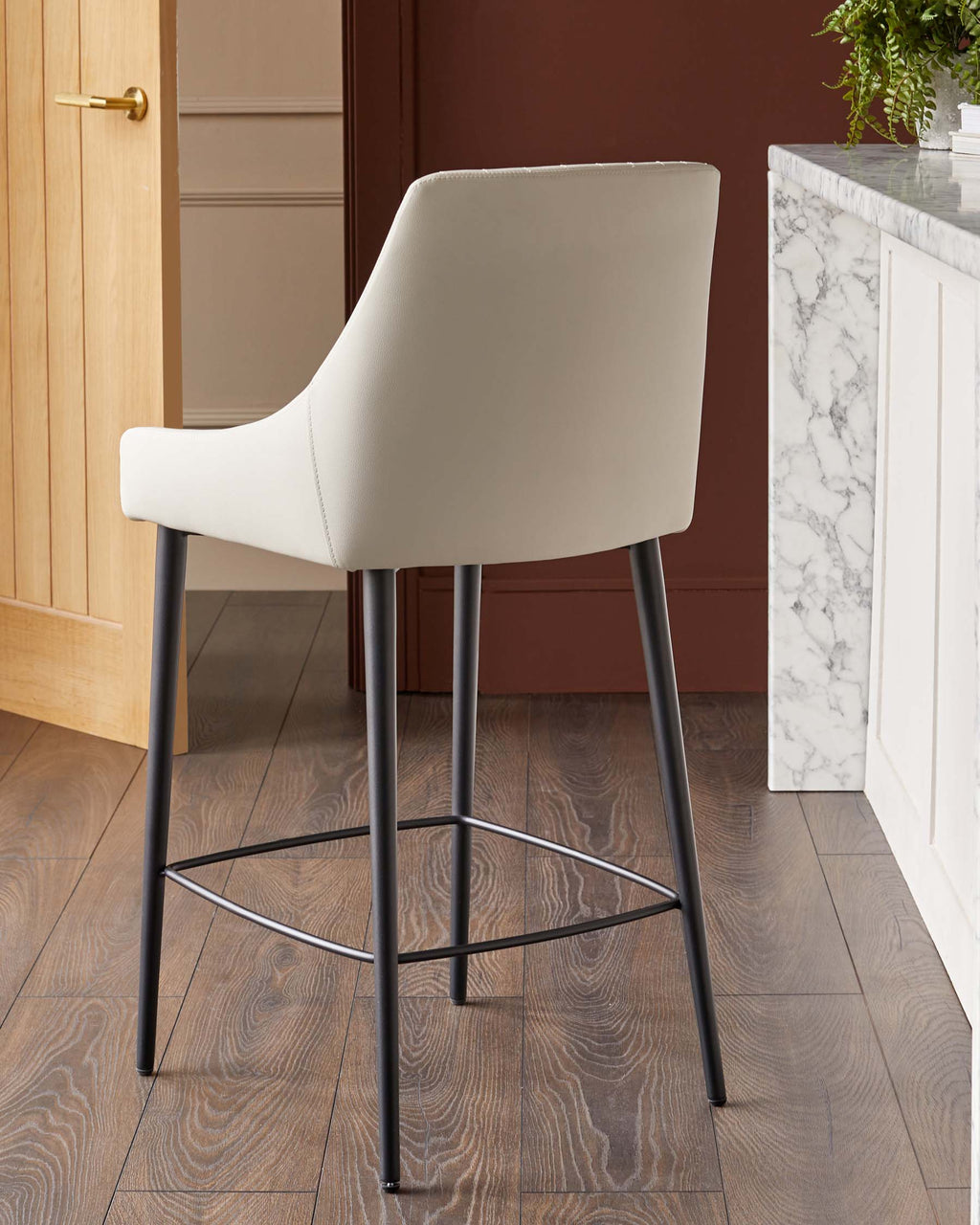 Tabouret de bar Blakely en similicuir gris clair