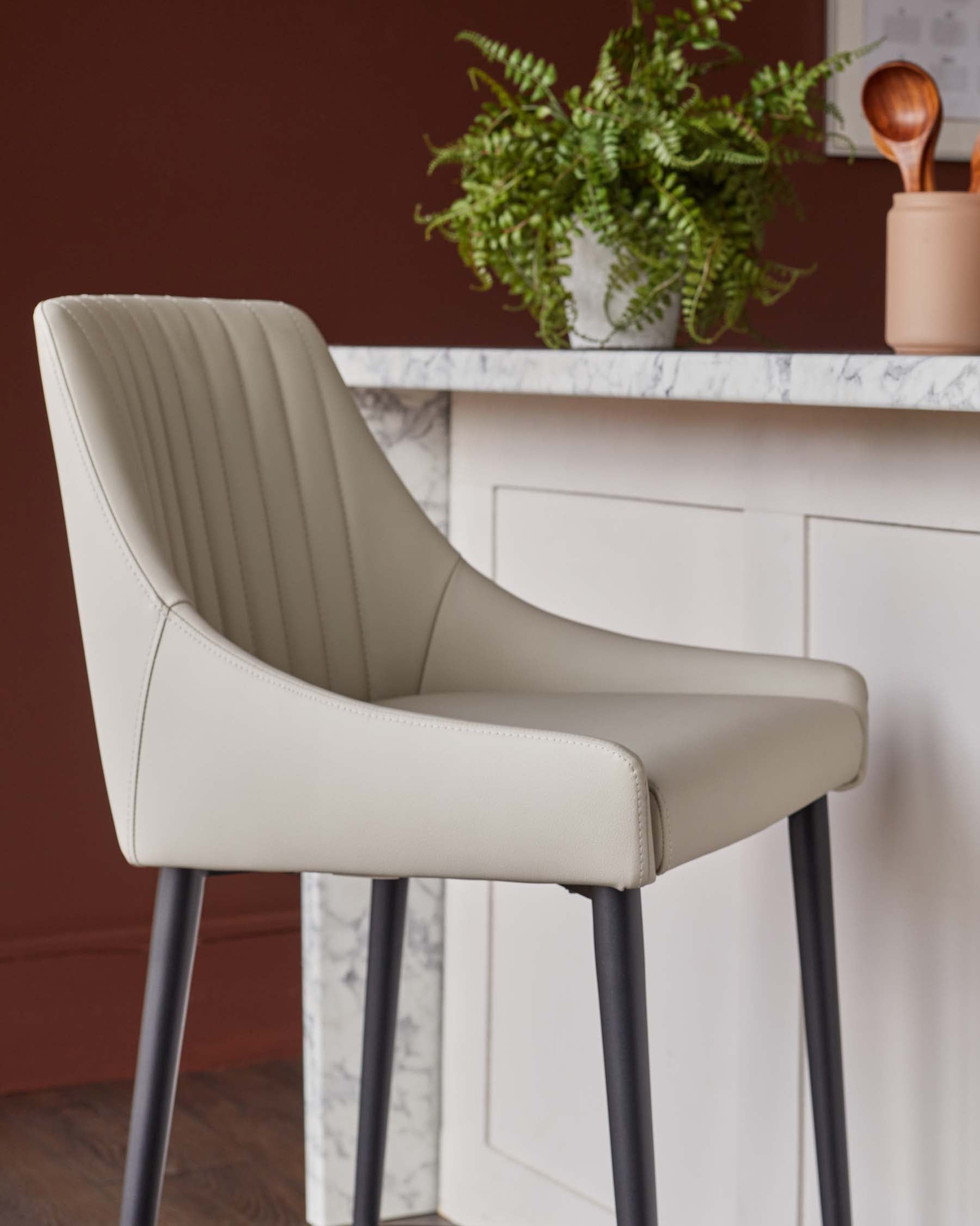 Tabouret de bar Blakely en similicuir gris clair