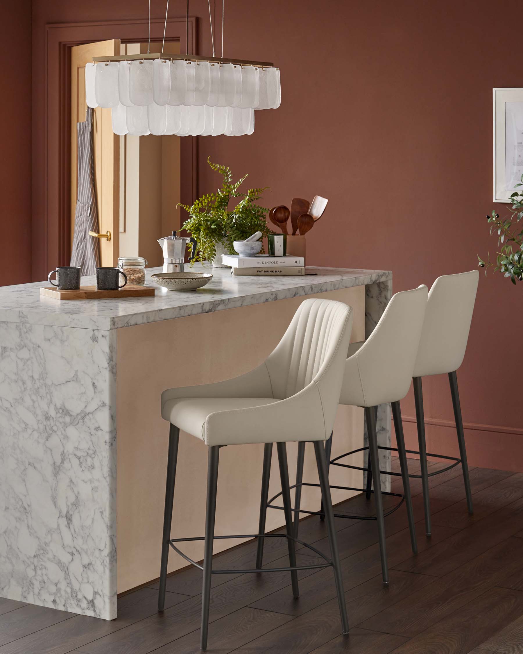 Tabouret de bar Blakely en similicuir gris clair