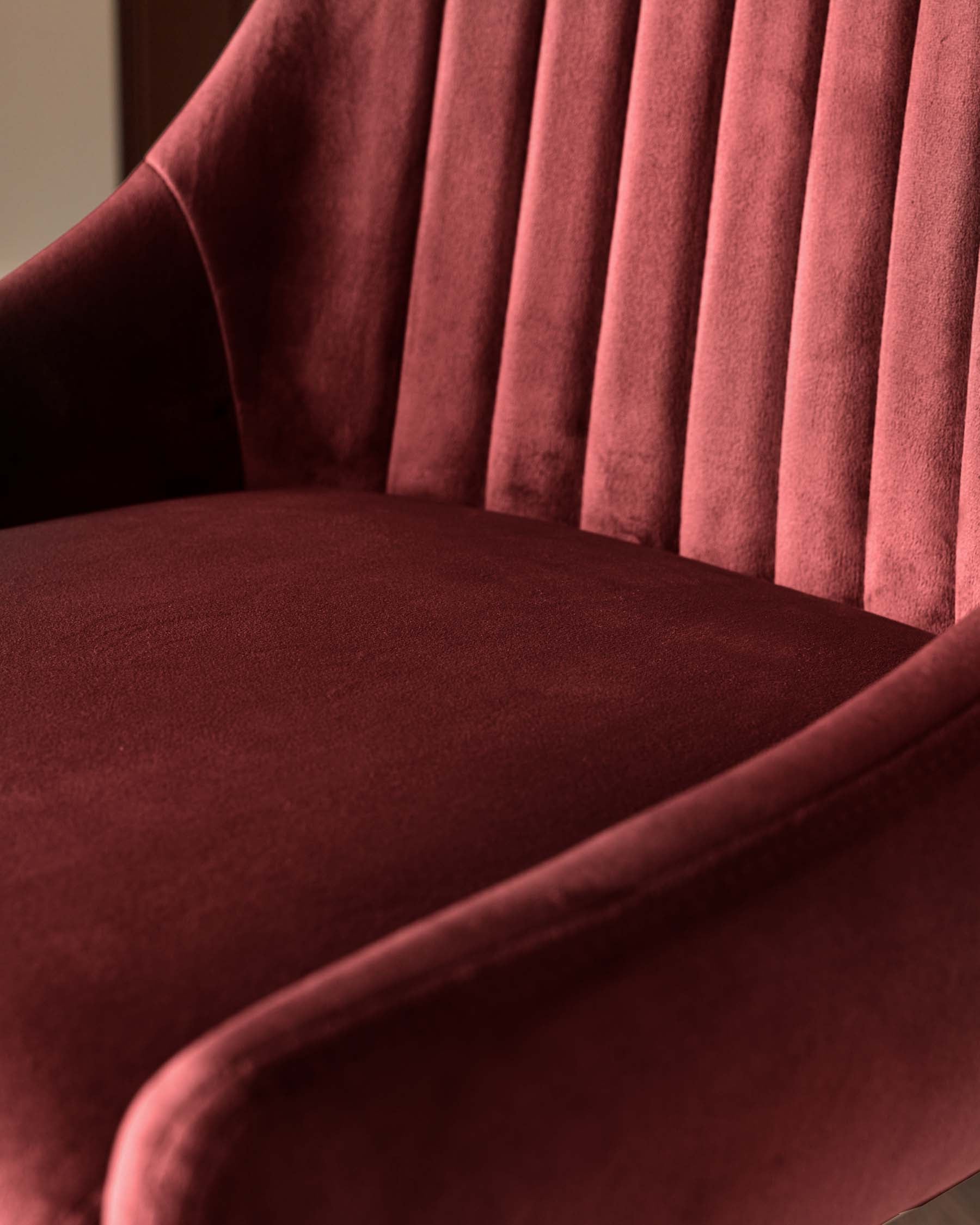 Tabouret de bar Blakely en velours rouge caramel