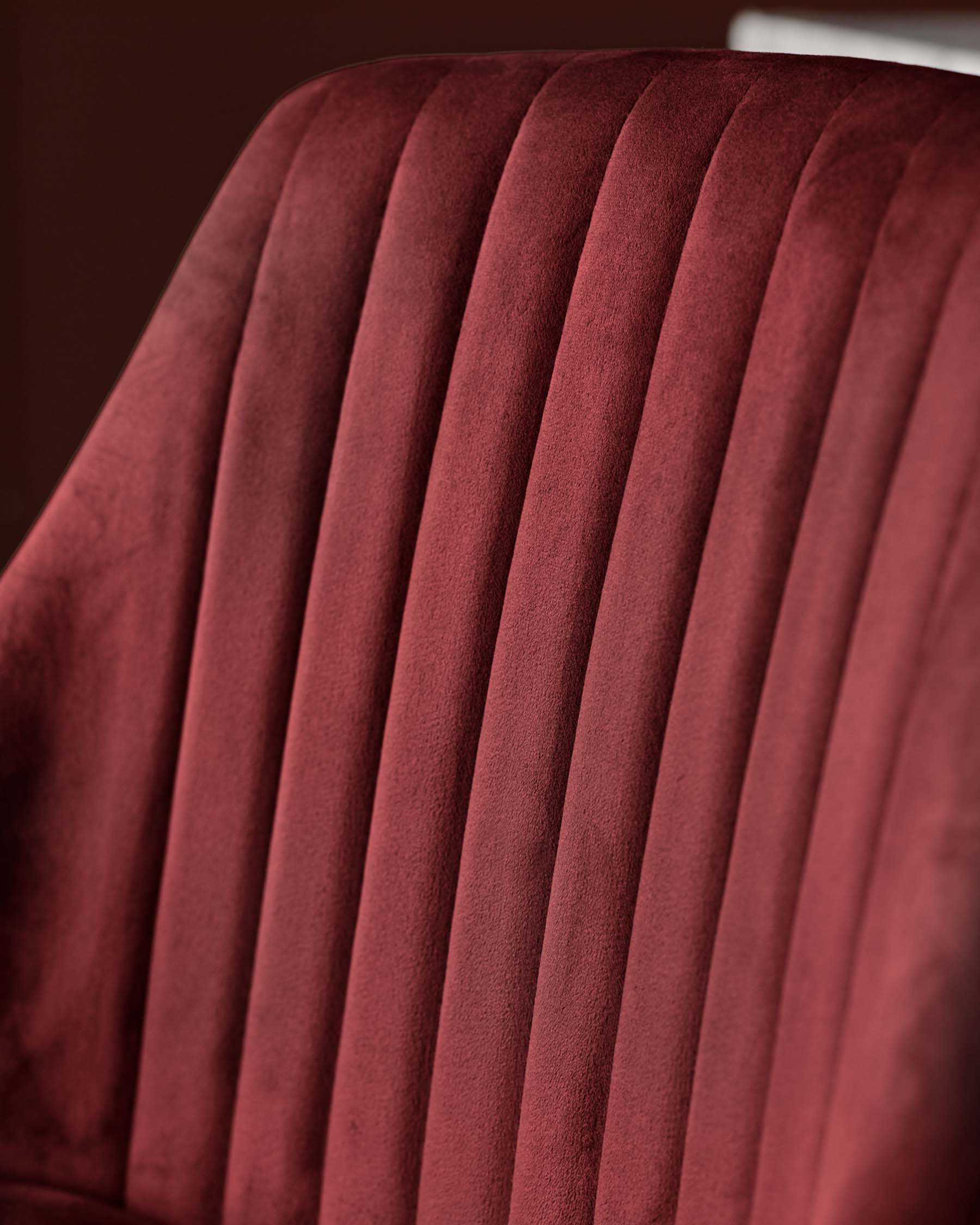 Tabouret de bar Blakely en velours rouge caramel