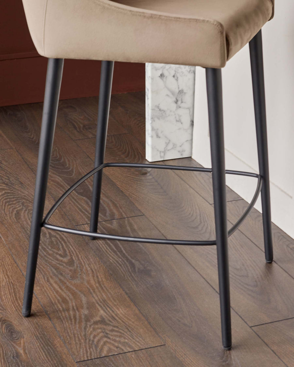 Tabouret de bar Blakely en velours champagne