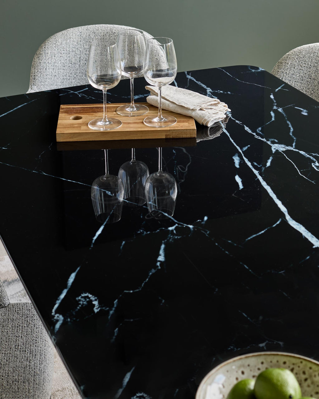 Table à manger 6 places Brixton en céramique noire