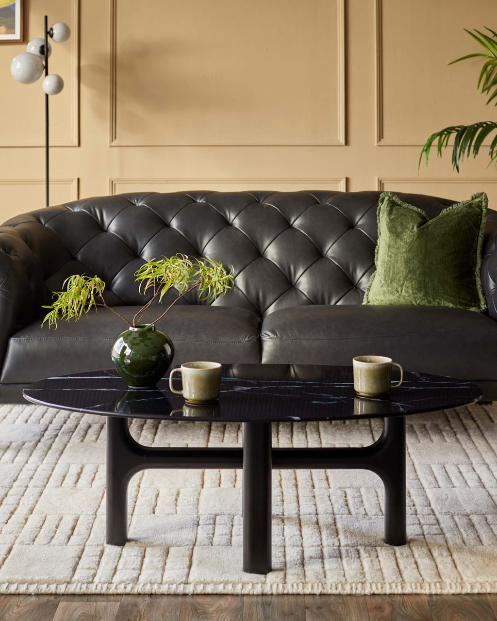 Table basse en céramique noire Brixton