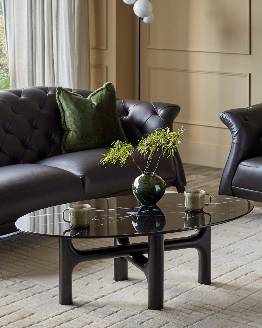 Table basse en céramique noire Brixton