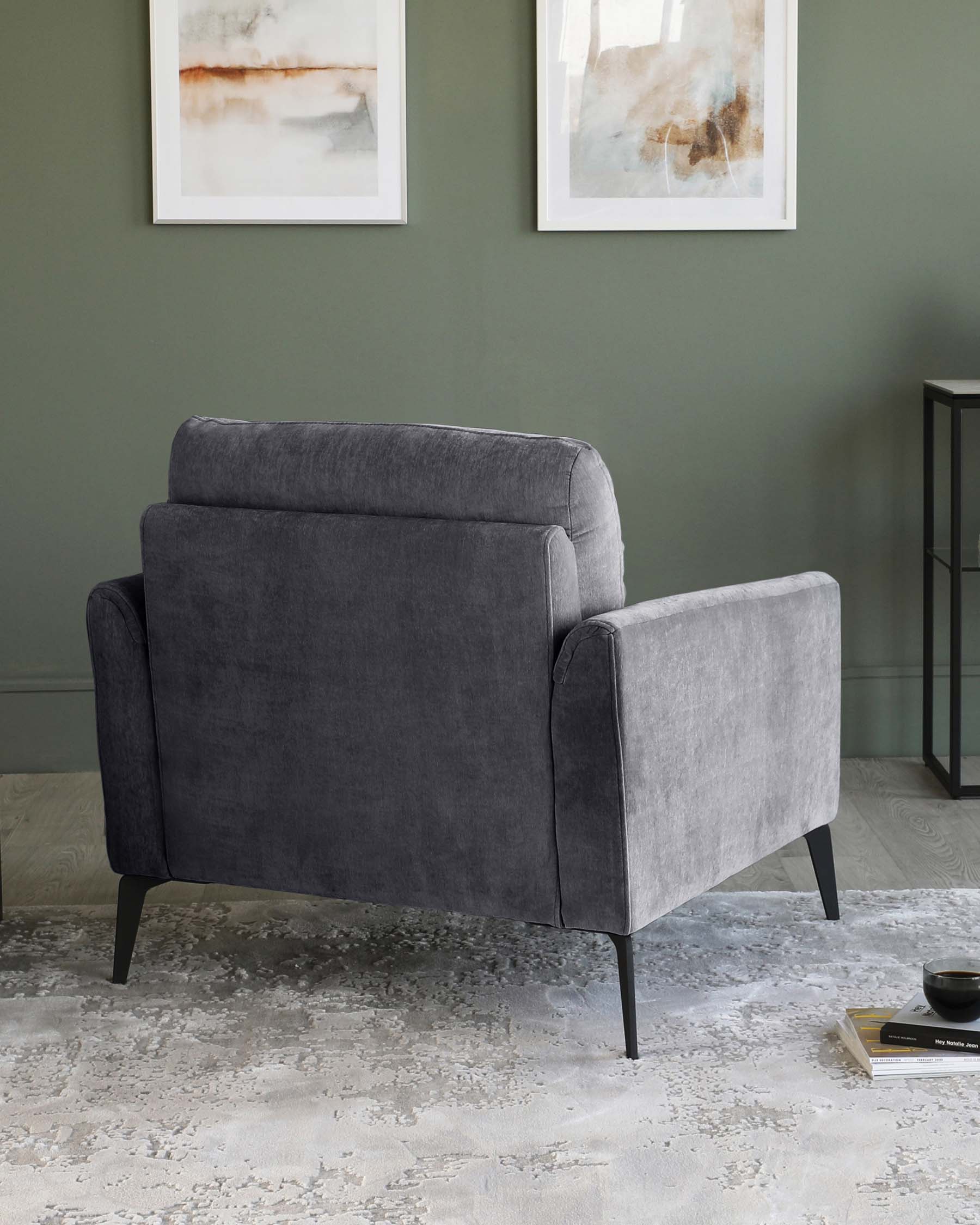 Fauteuil Brooks en tissu gris foncé