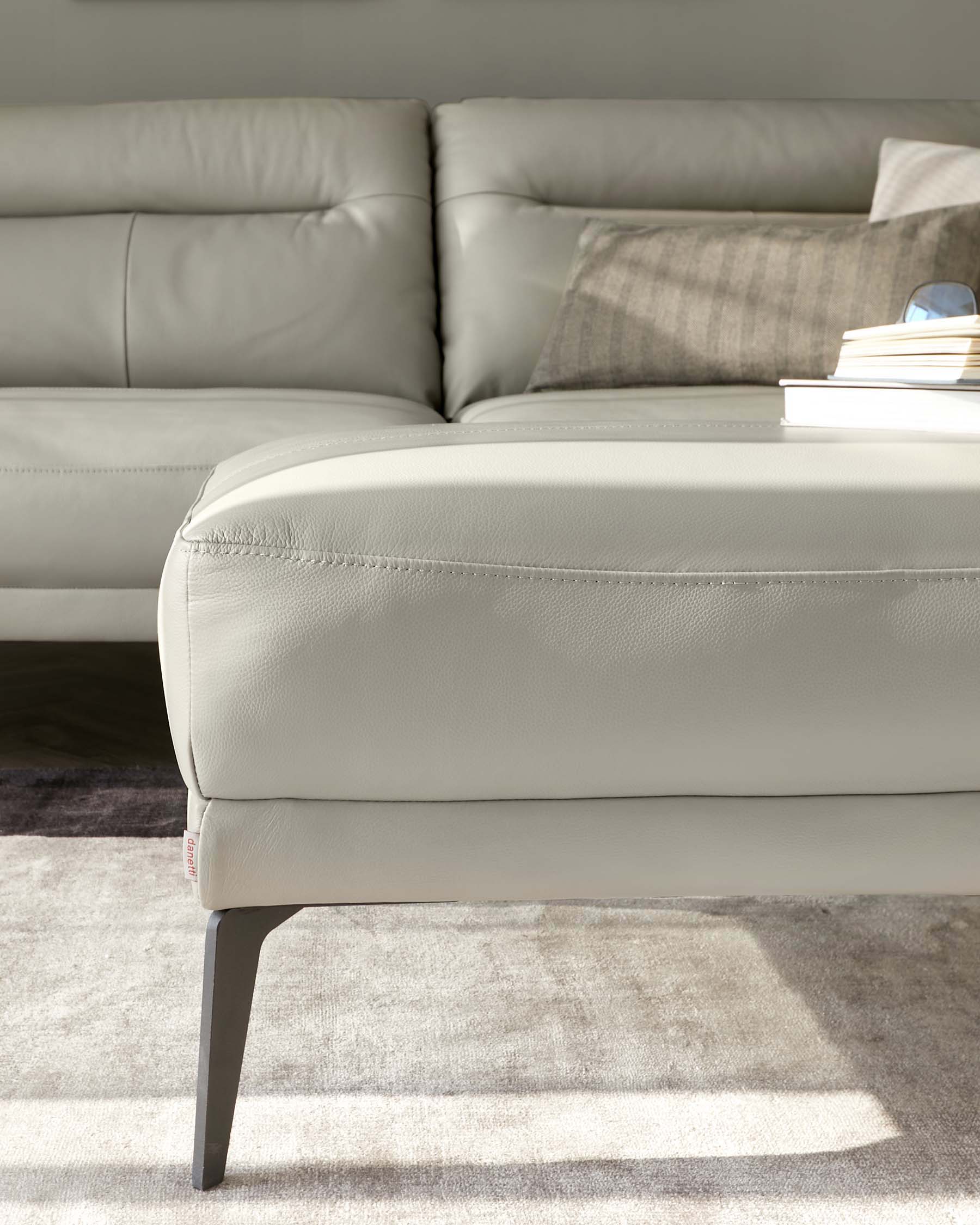 Repose-pieds Brooks en cuir gris clair