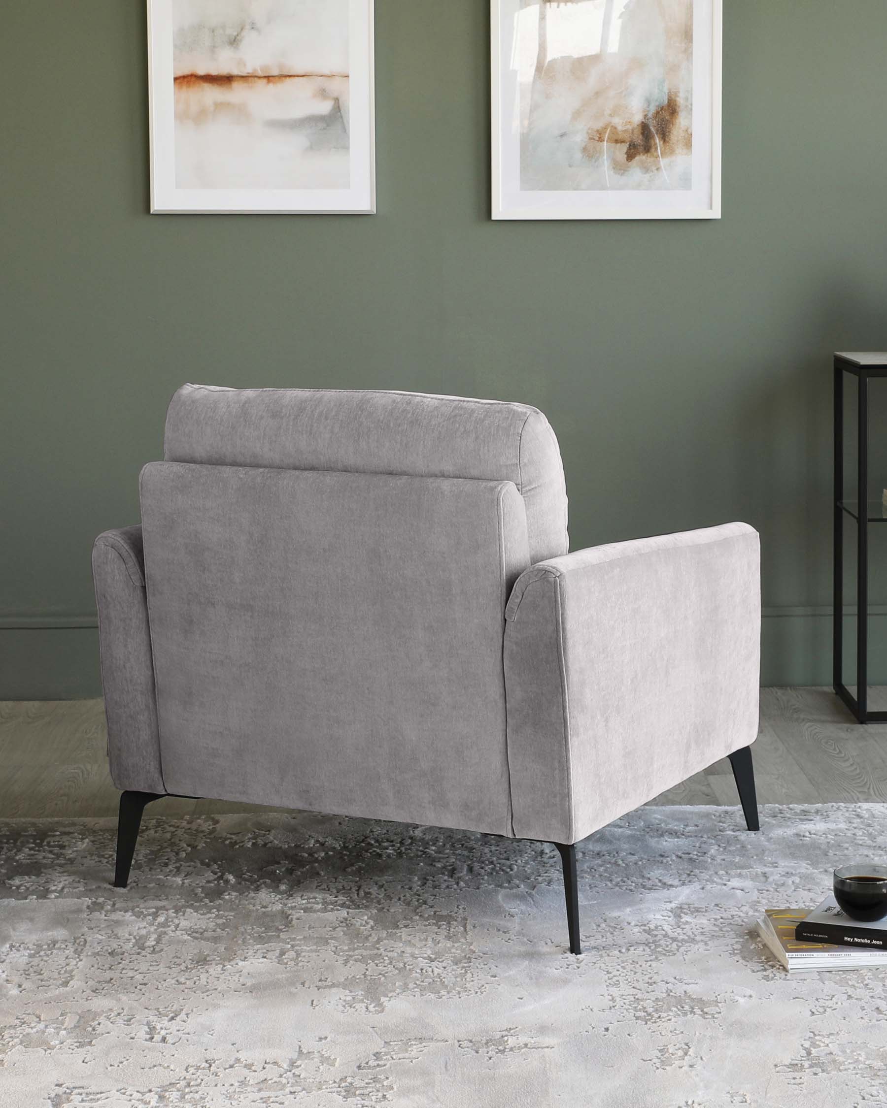 Fauteuil Brooks en tissu gris clair