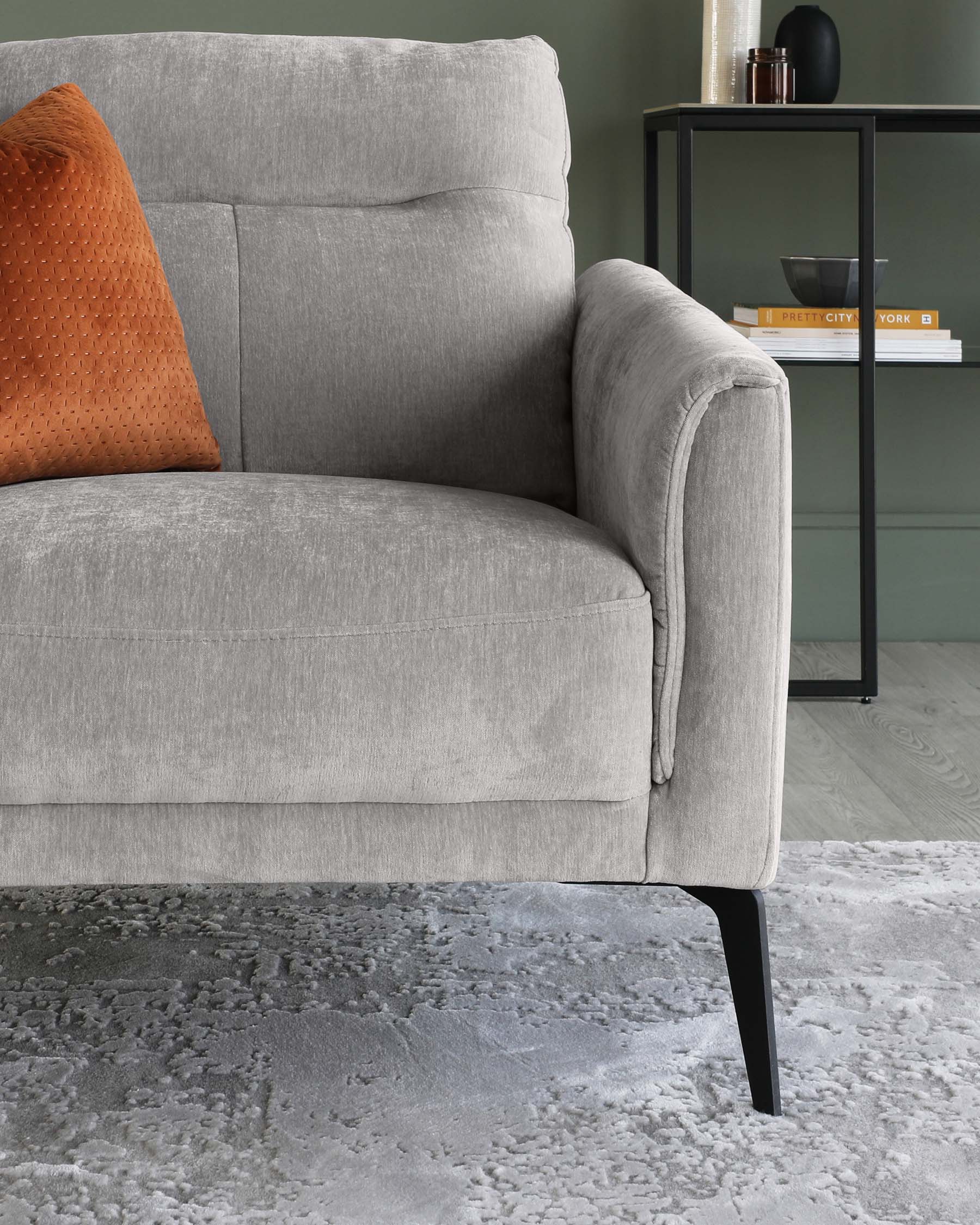Fauteuil Brooks en tissu gris clair