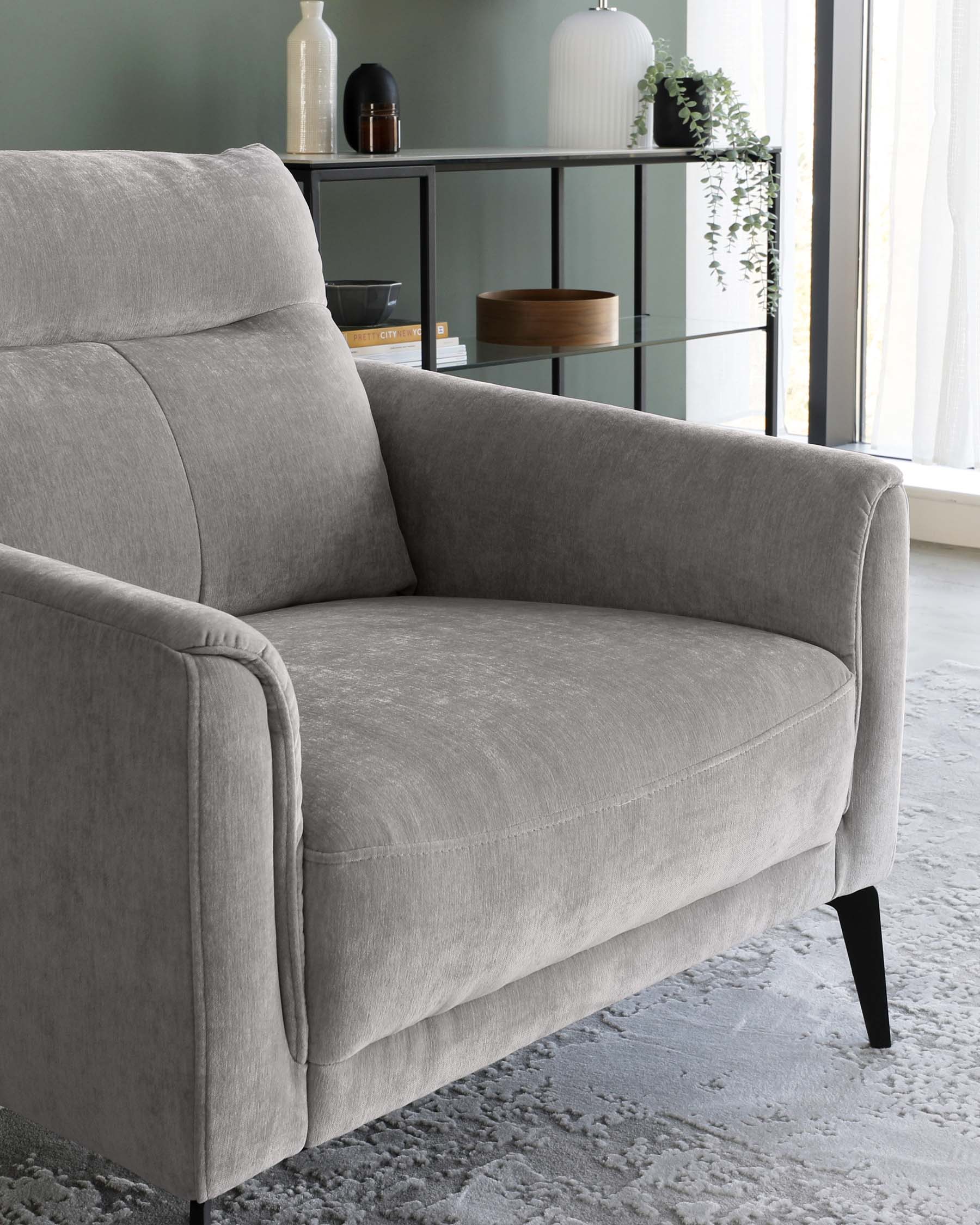 Fauteuil Brooks en tissu gris clair