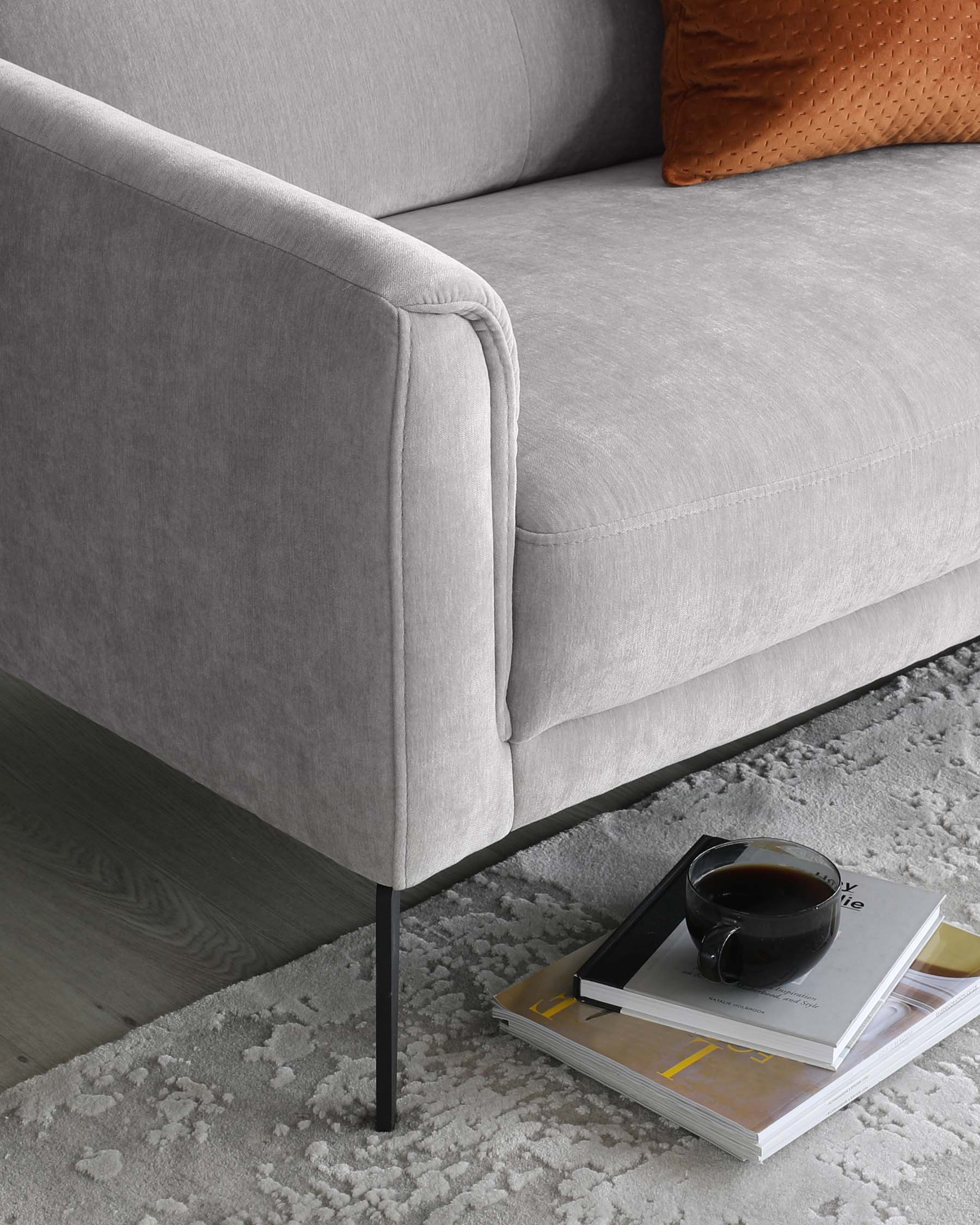 Canapé 3 places Brooks en tissu plissé gris clair