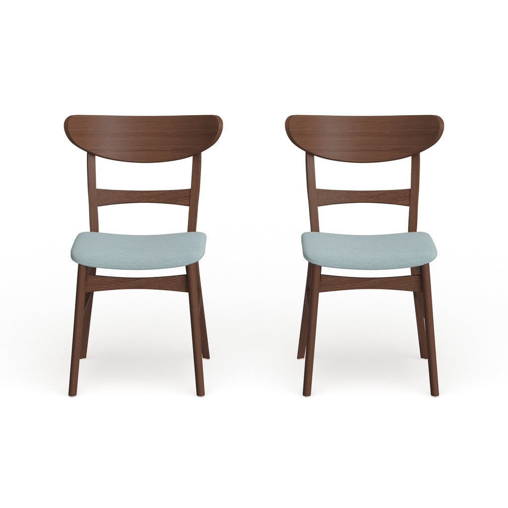 Chaise de salle à manger Abrielle en bois d'hévéa rembourrée de style milieu de siècle (lot de 2) par Christopher Knight Home
