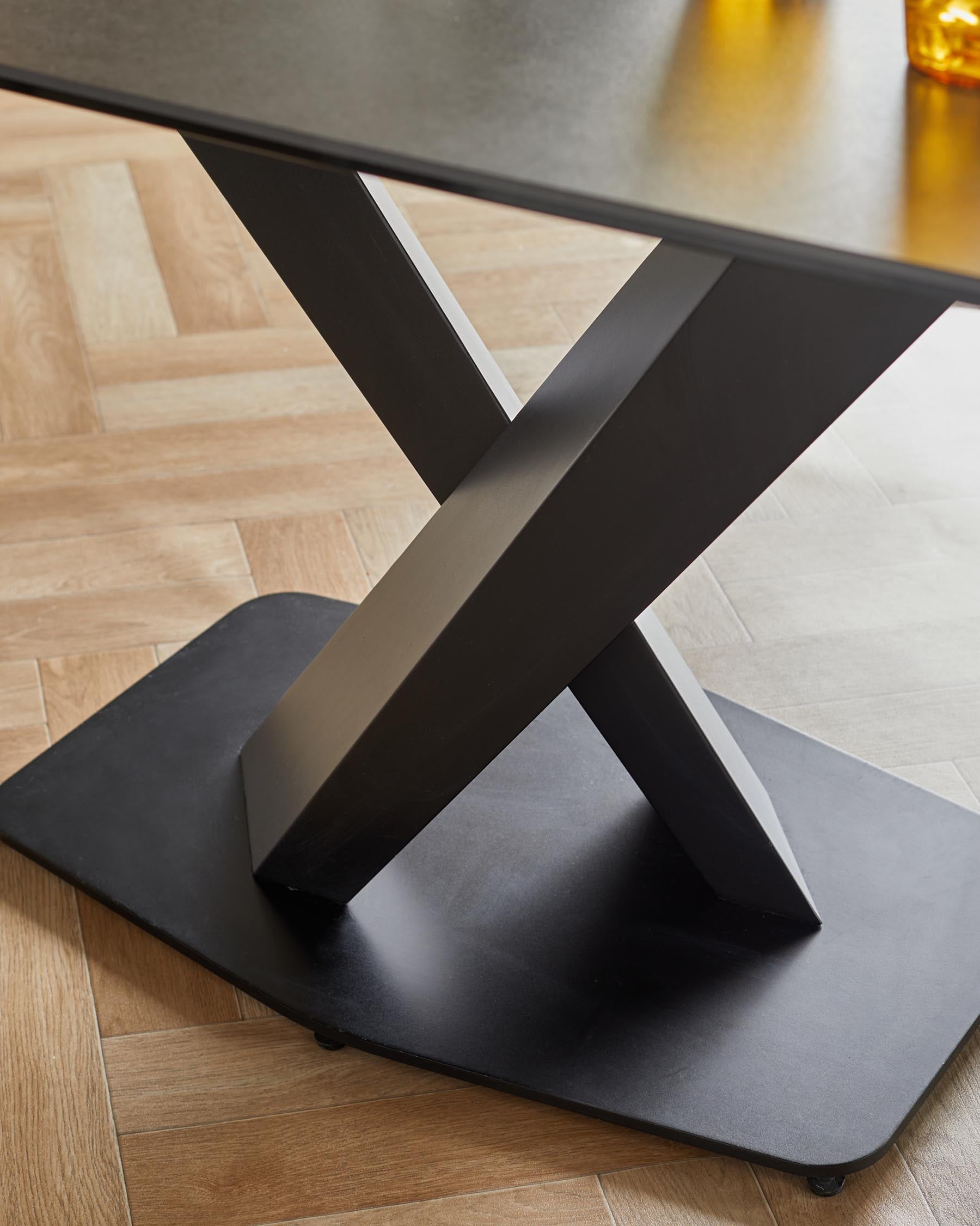 Table de salle à manger Carter 6 places en céramique gris foncé avec 6 chaises de salle à manger pivotantes Cleo II en cuir gris foncé