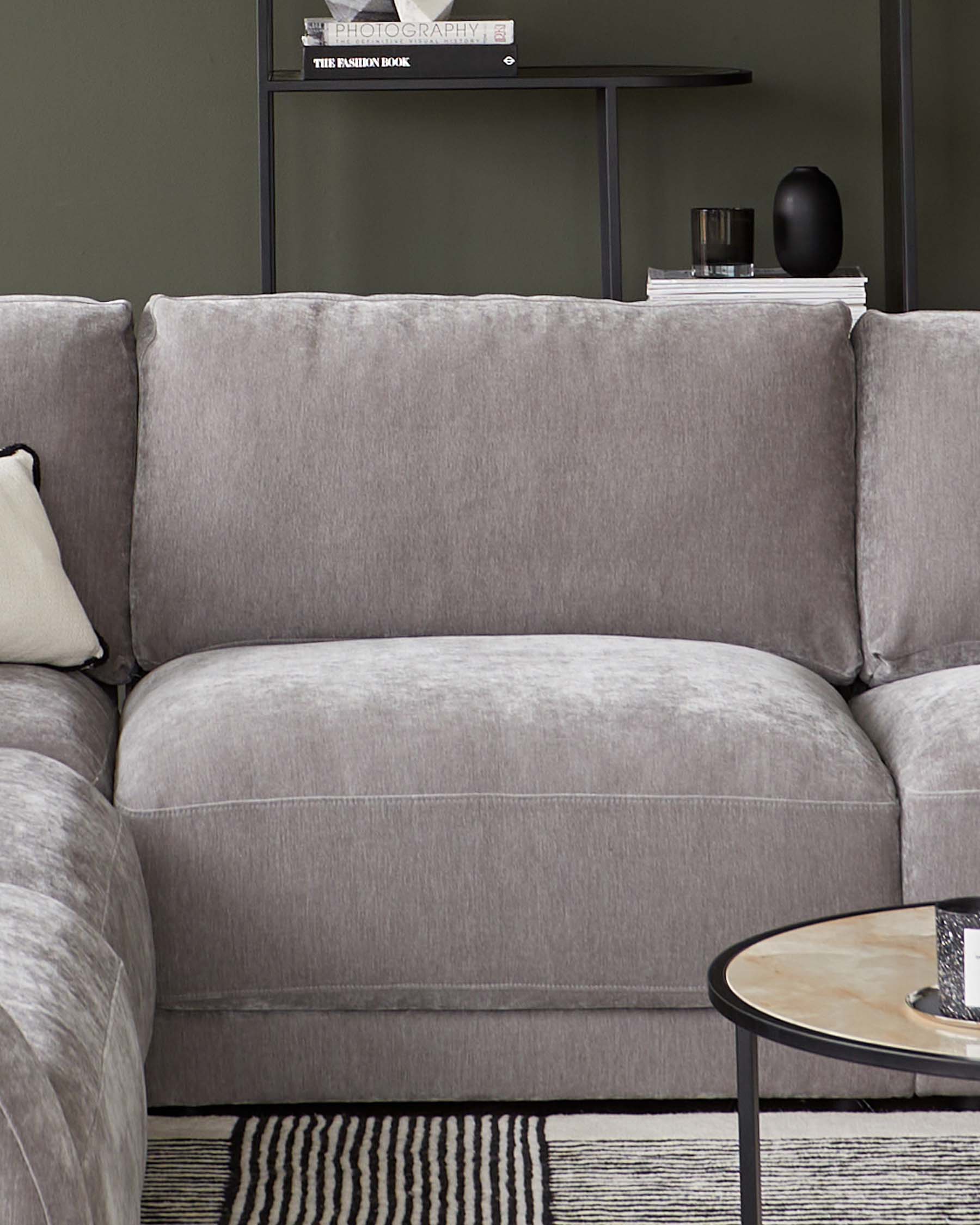 Module de canapé simple en tissu gris moyen Casey