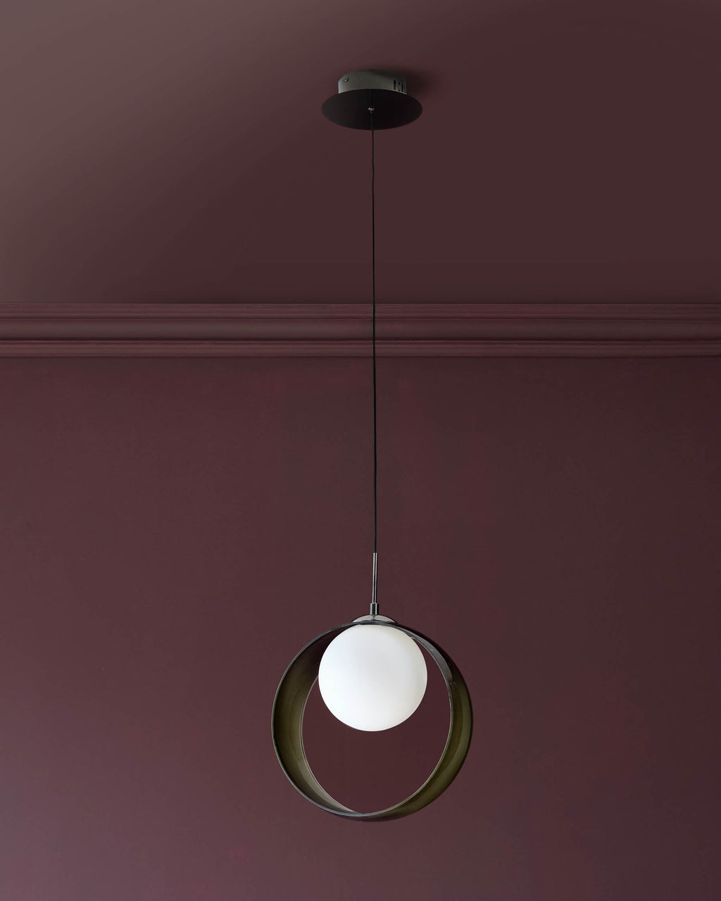 Suspension LED Chloé en verre vert, à une seule goutte