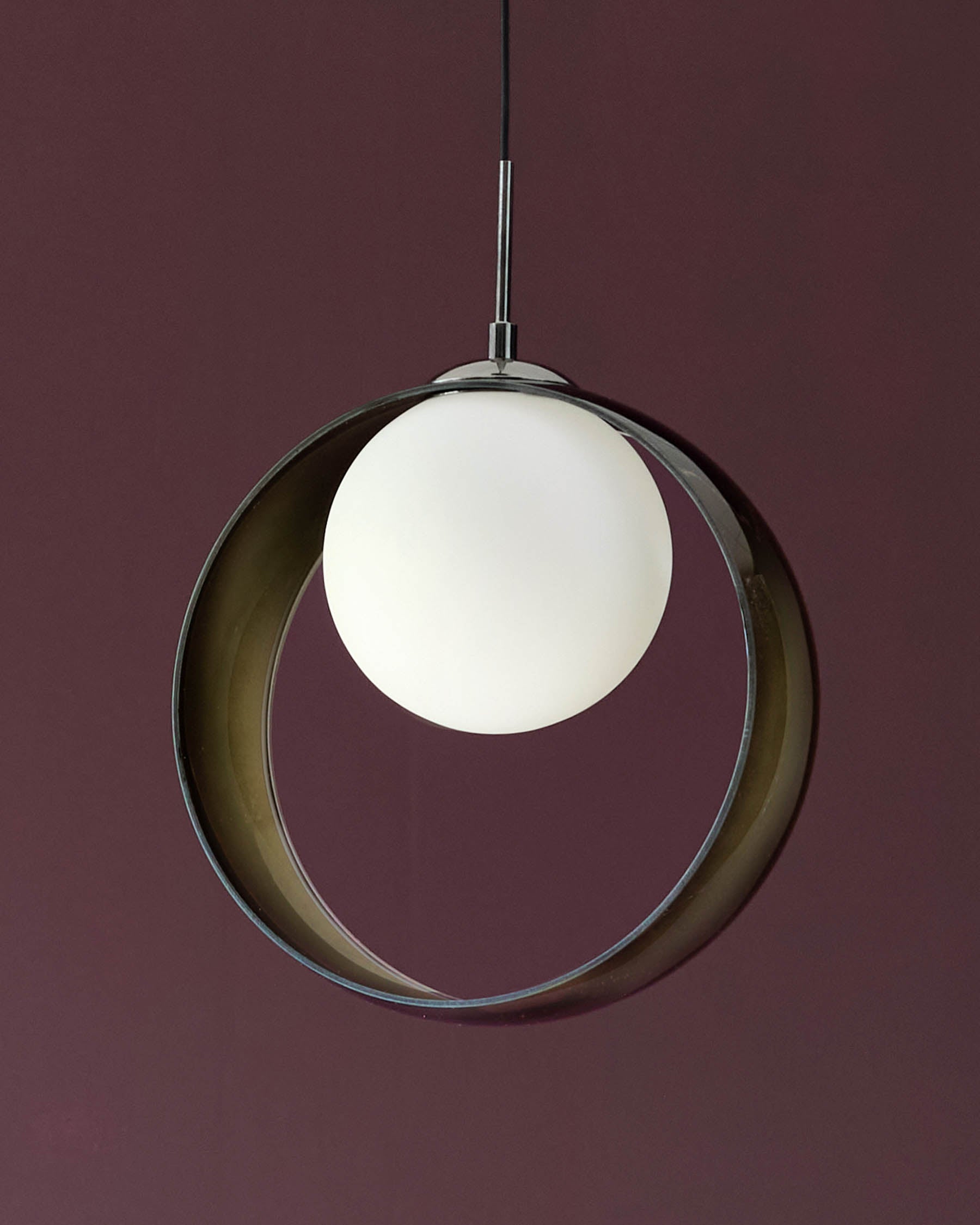 Suspension LED Chloé en verre vert, à une seule goutte