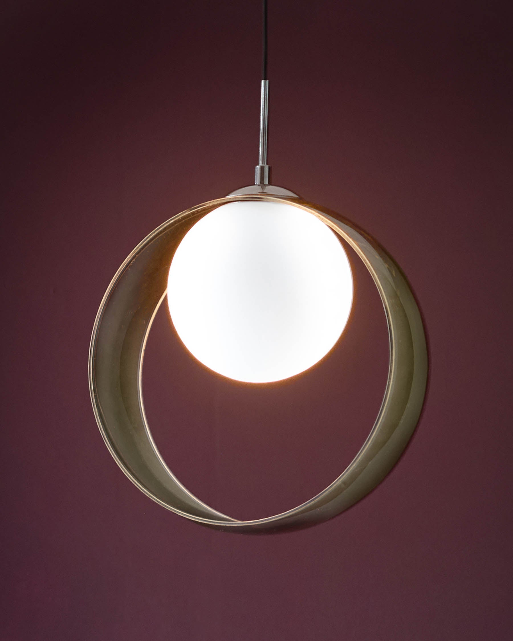 Suspension LED Chloé en verre vert, à une seule goutte