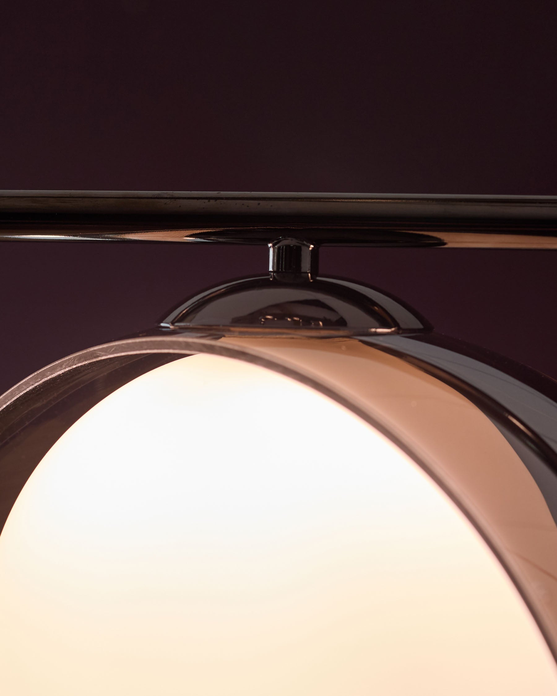 Pendentif réglable Chloé en verre chromé argenté à 3 barres