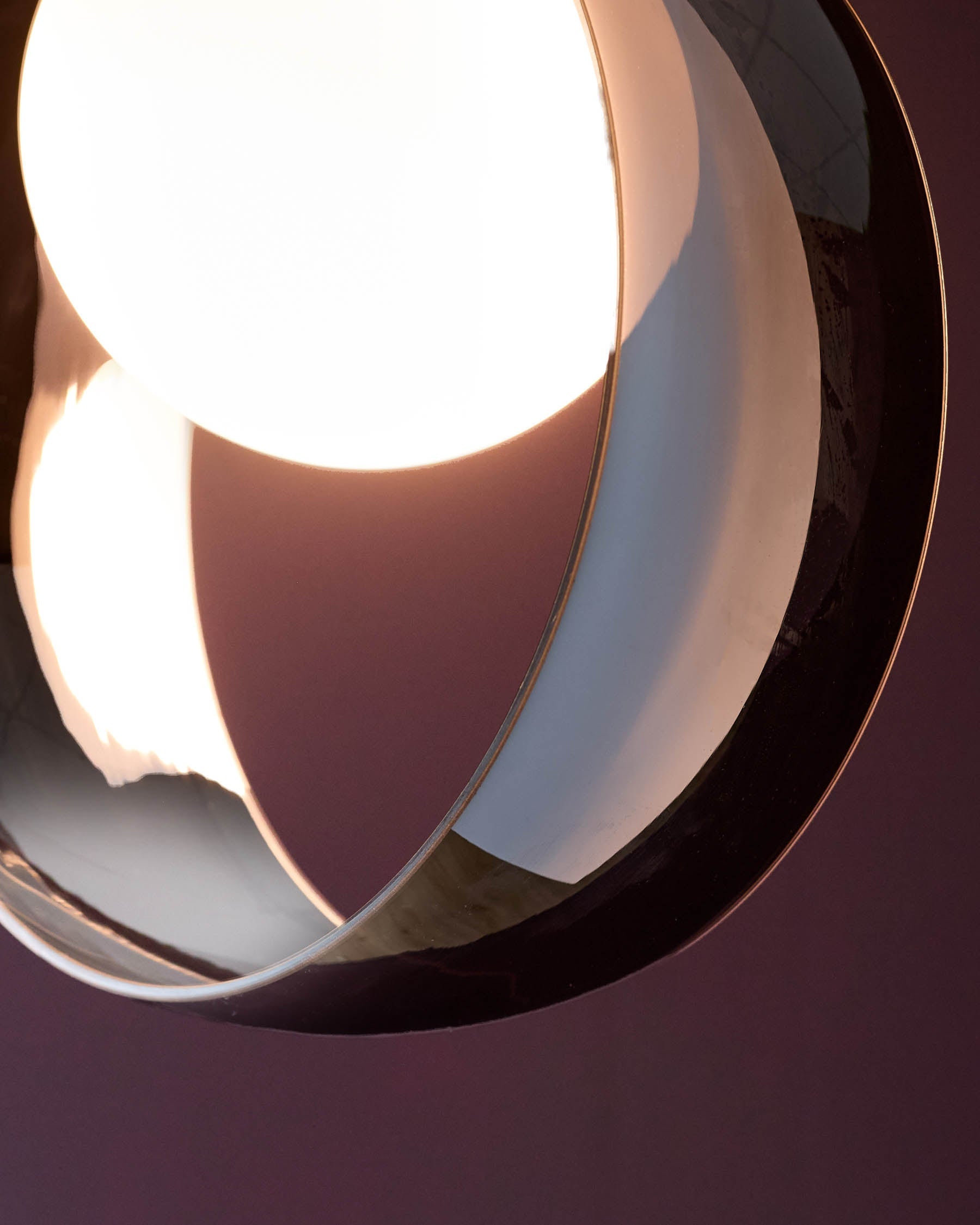 Suspension Chloé argentée en verre chromé LED à une seule goutte réglable