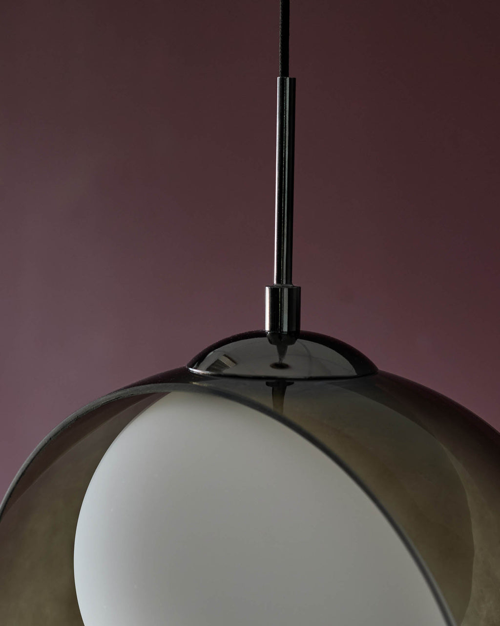 Suspension réglable Chloé en verre vert avec LED et 4 gouttes