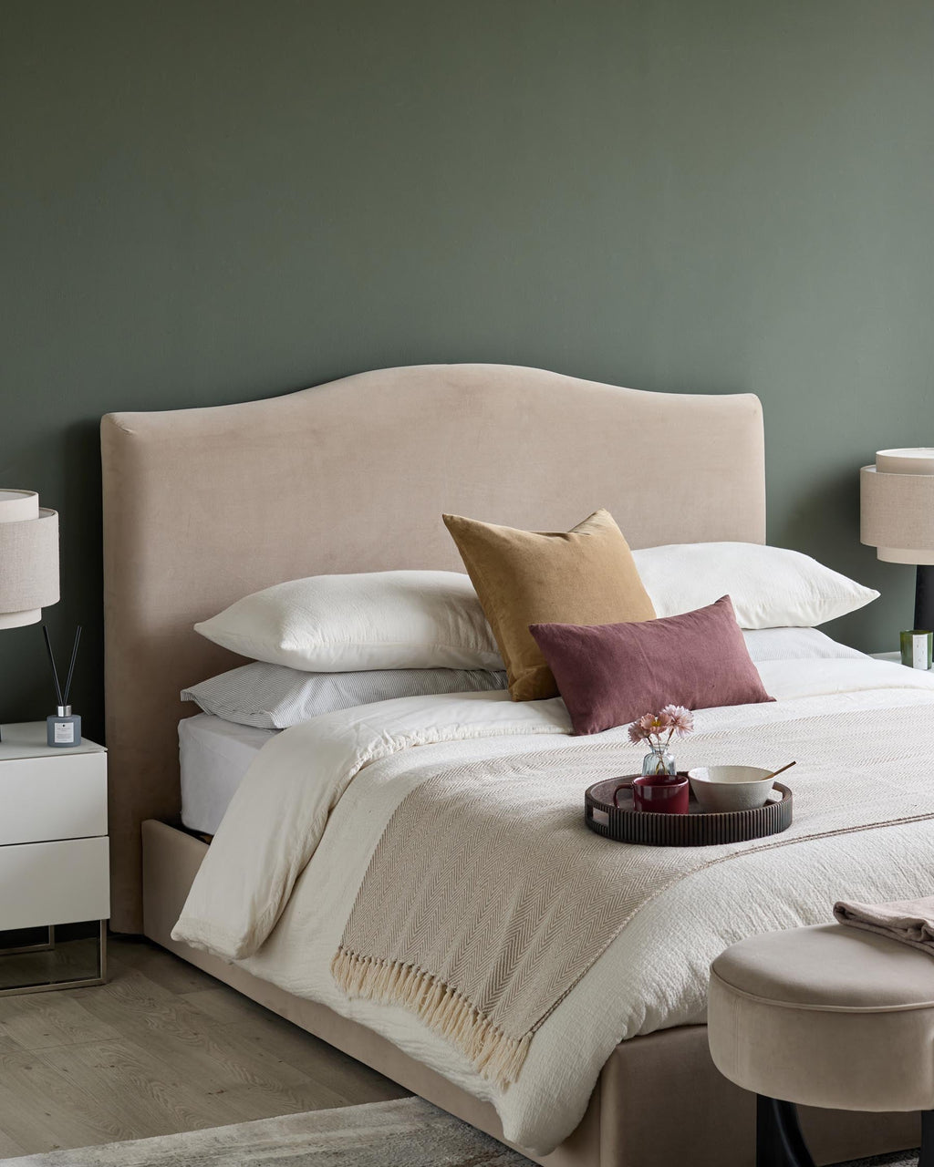 Lit coffre coffre Clark Champagne Velvet King Size