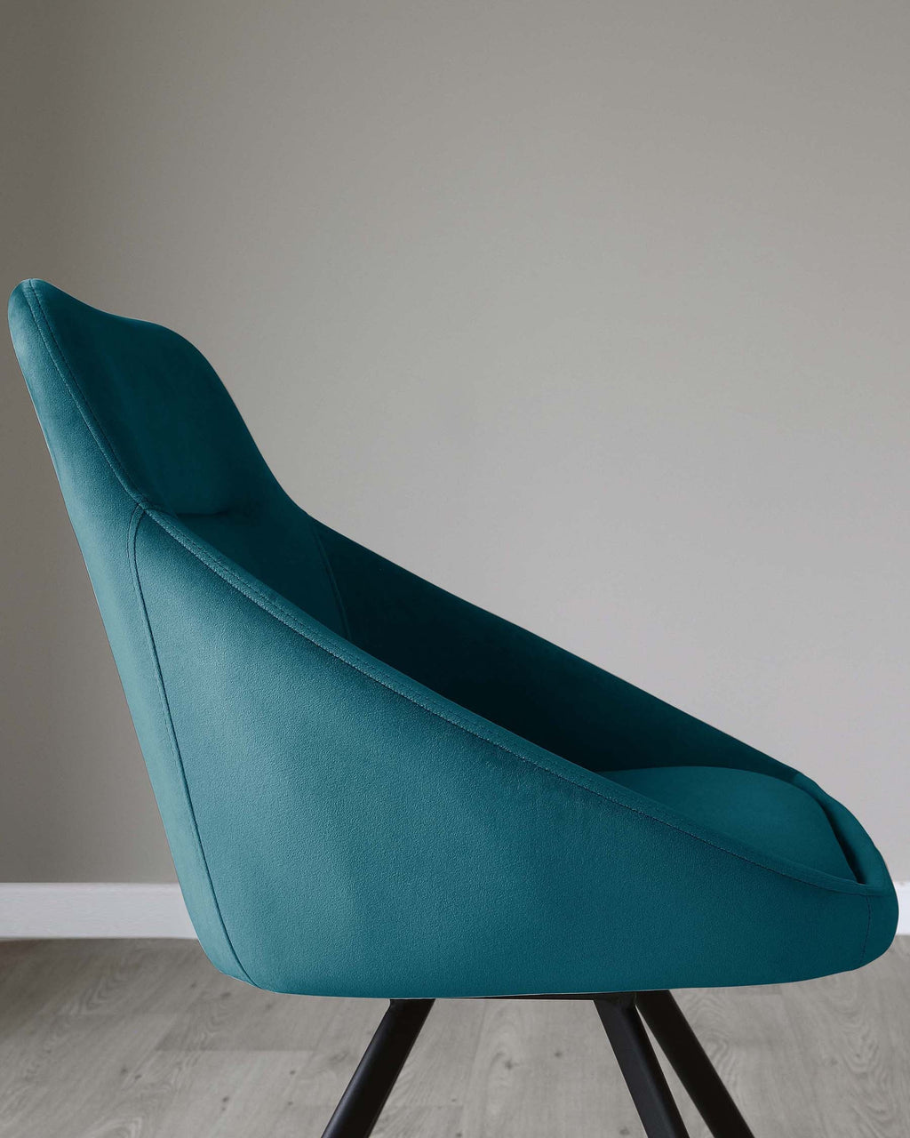 Fauteuil pivotant Cleo en velours bleu sarcelle foncé