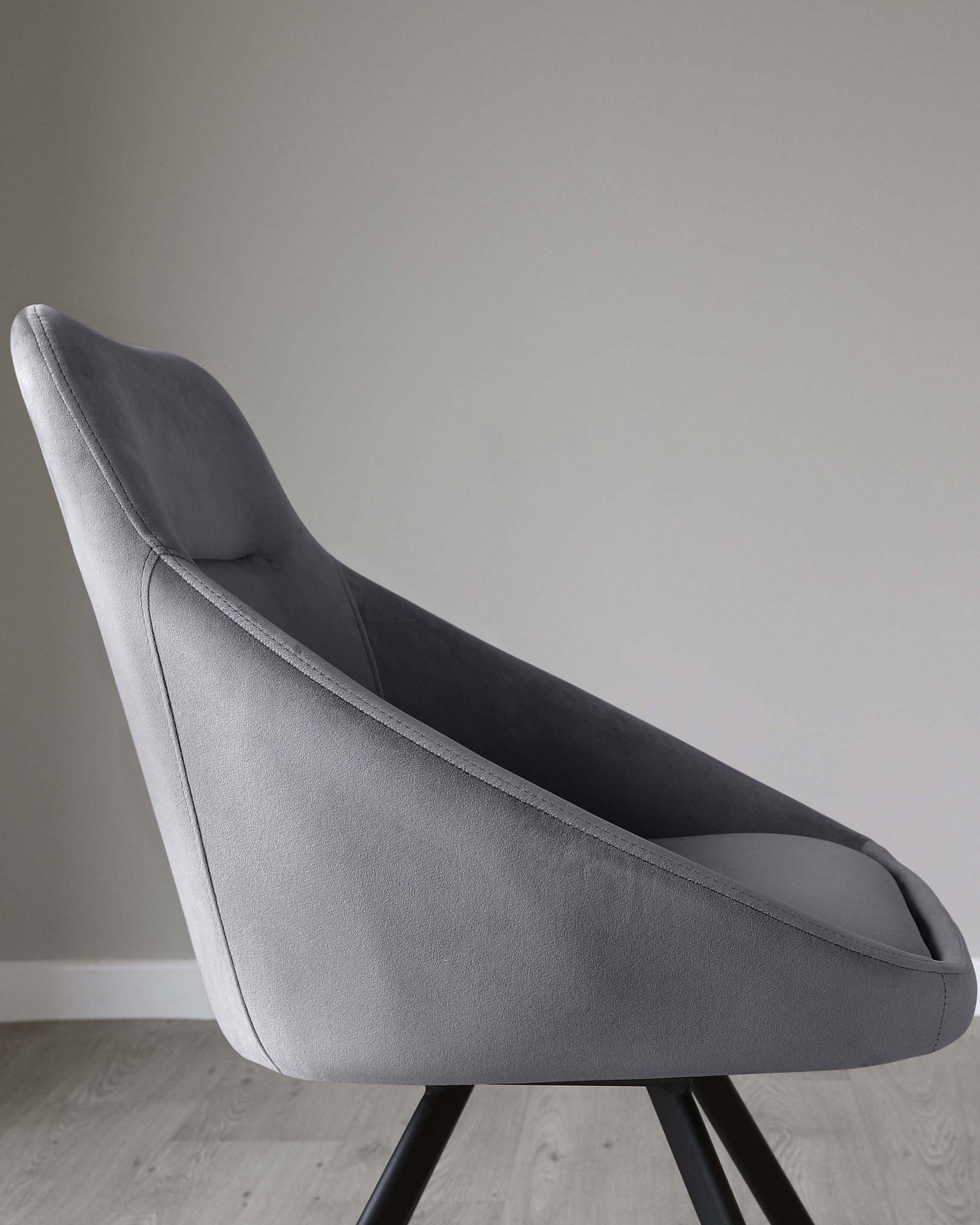 Fauteuil pivotant Cleo en velours gris foncé