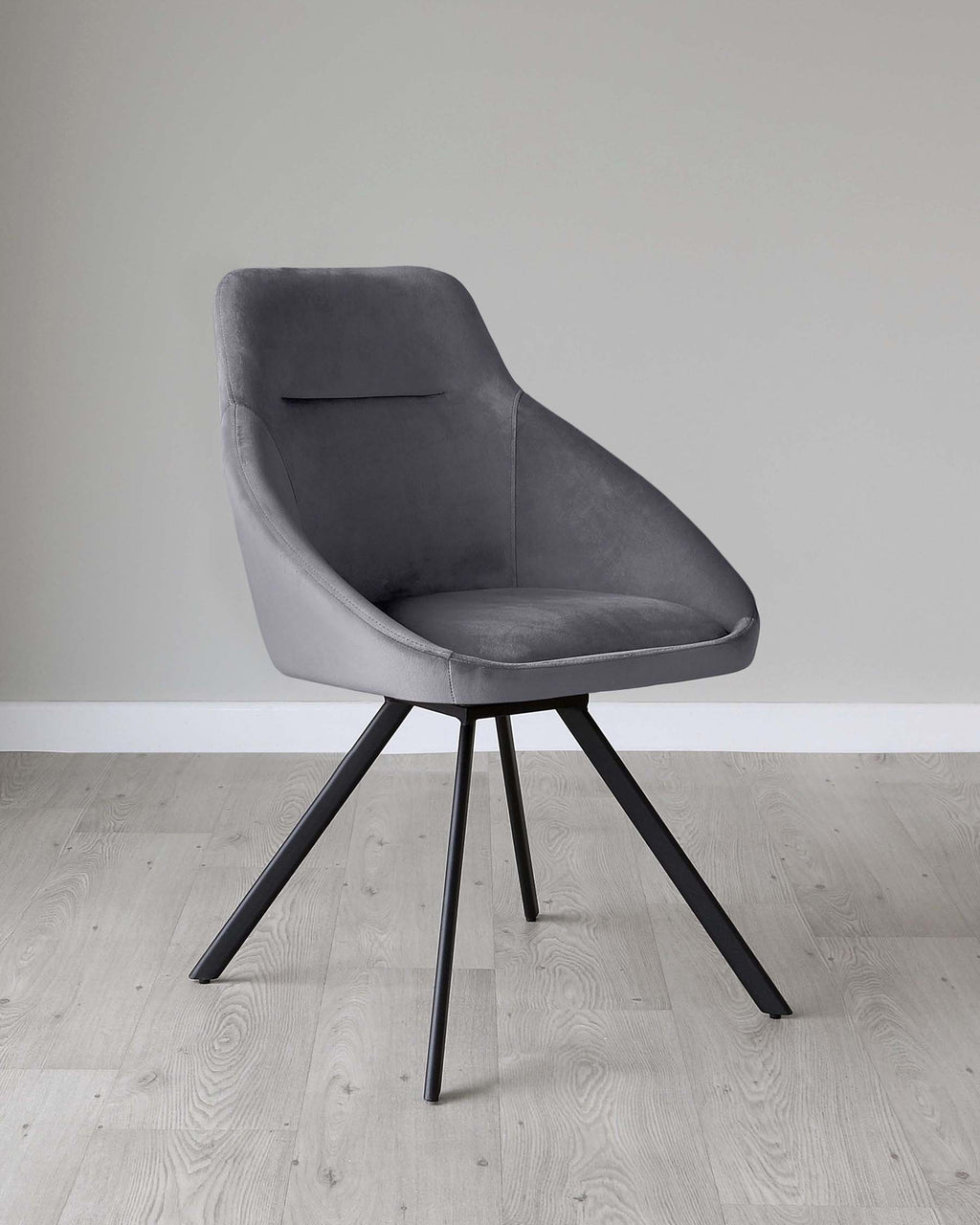Fauteuil pivotant Cleo en velours gris foncé