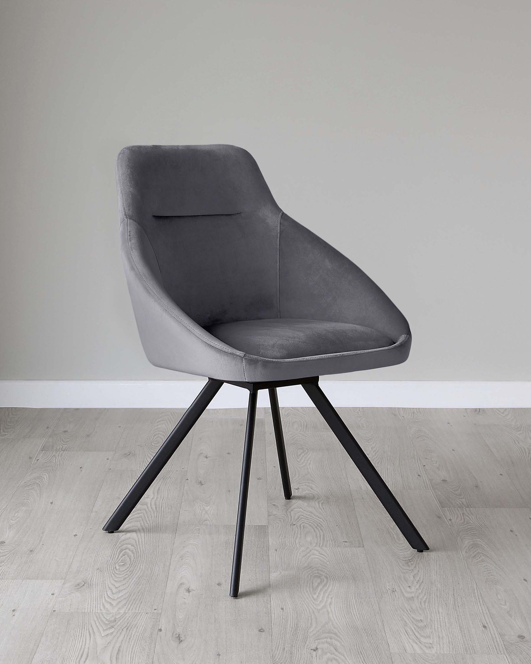 Fauteuil pivotant Cleo en velours gris foncé