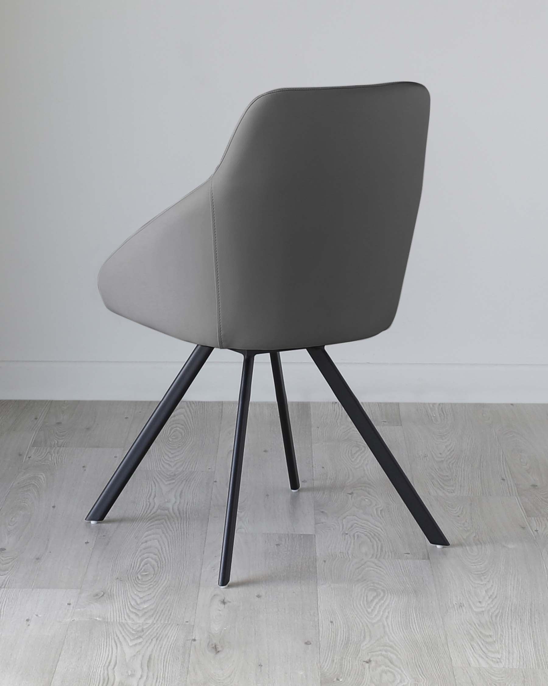 Fauteuil pivotant Cleo en similicuir gris foncé