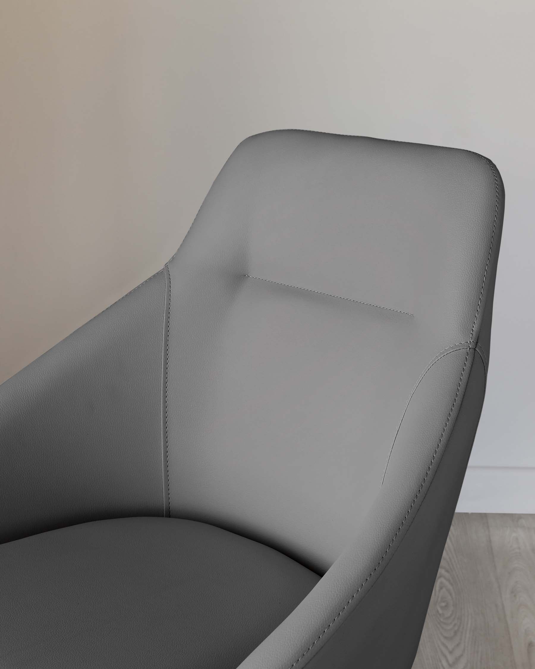 Fauteuil pivotant Cleo en similicuir gris foncé