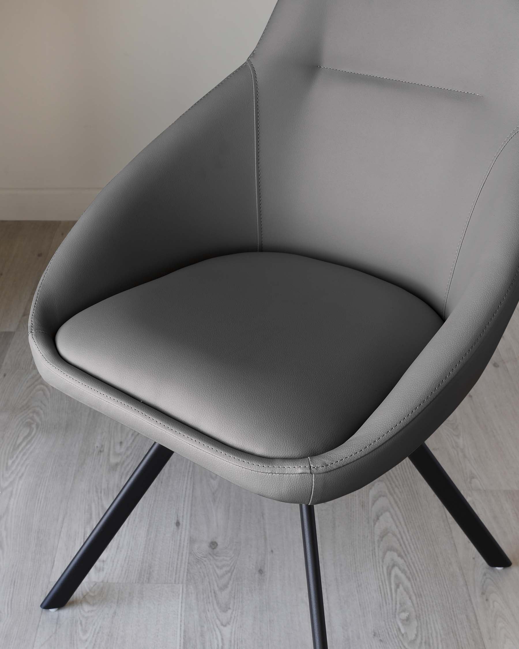 Fauteuil pivotant Cleo en similicuir gris foncé