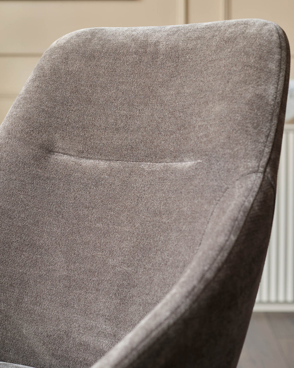 Chaise de salle à manger pivotante Cleo en tissu moka