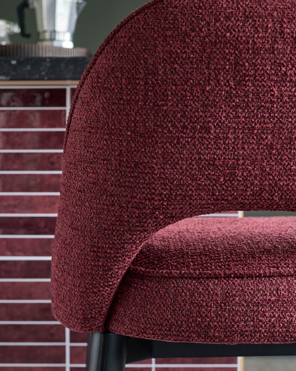 Tabouret de bar en tissu épais rouge trèfle