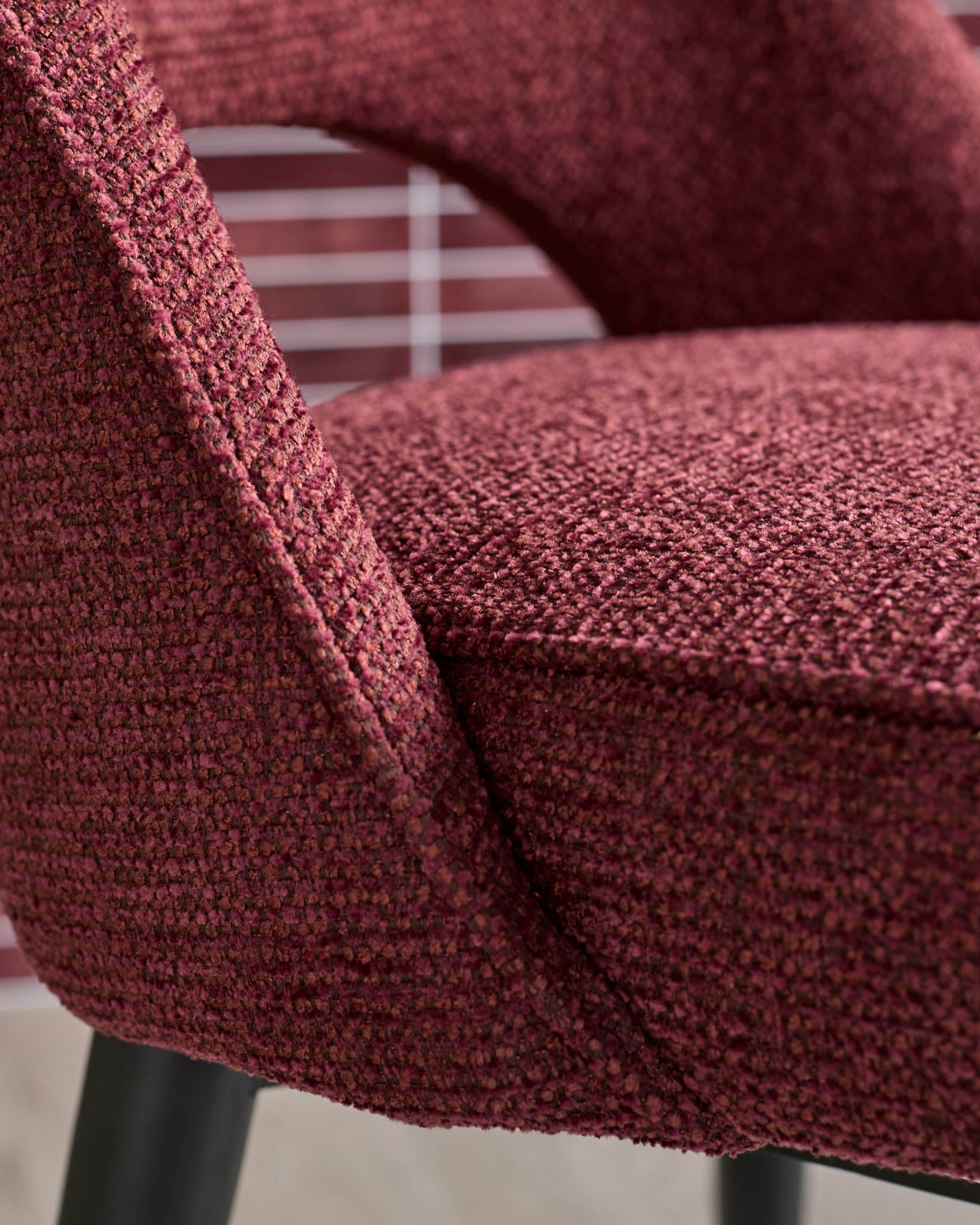 Chaise de salle à manger en tissu épais rouge trèfle