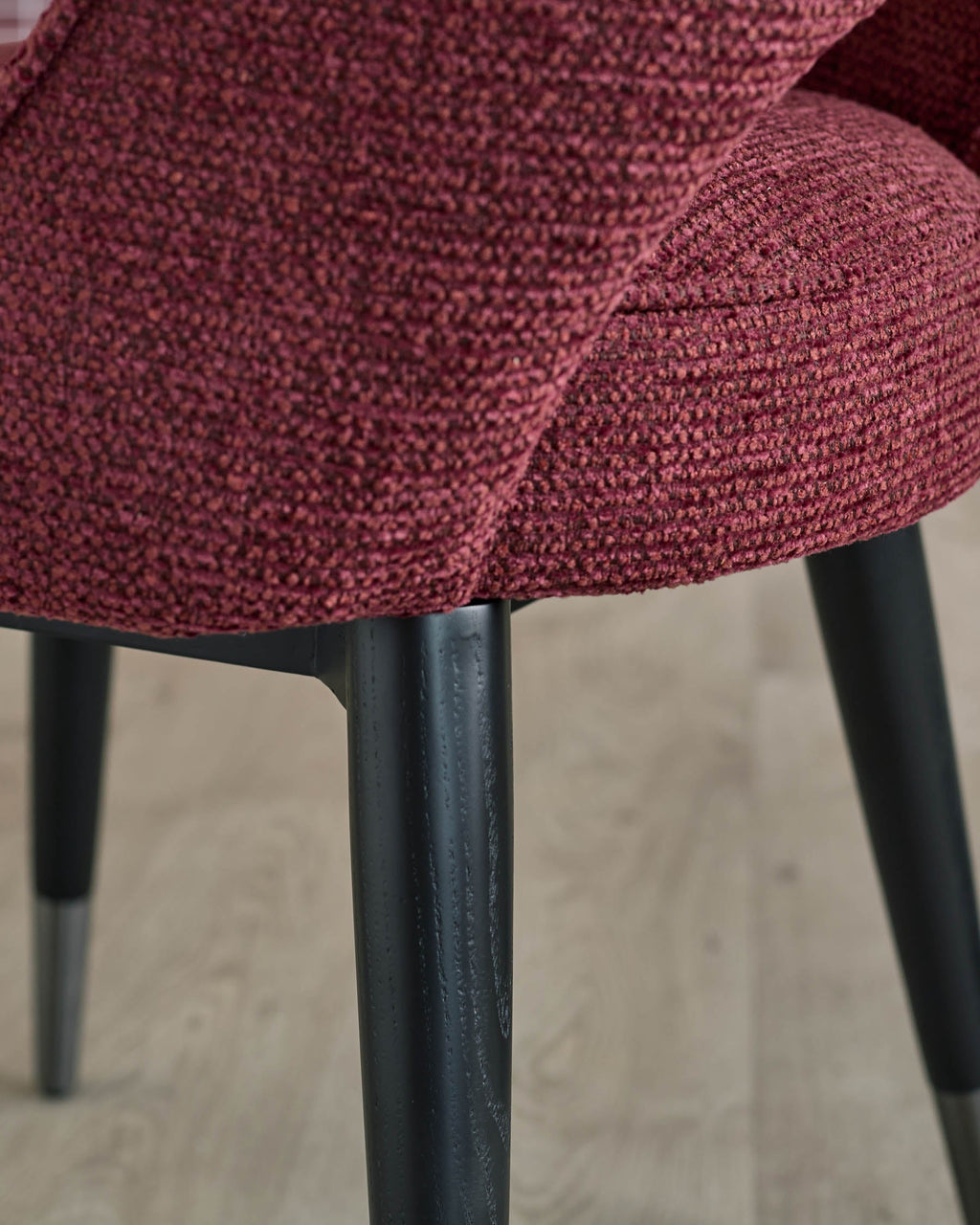 Chaise de salle à manger en tissu épais rouge trèfle